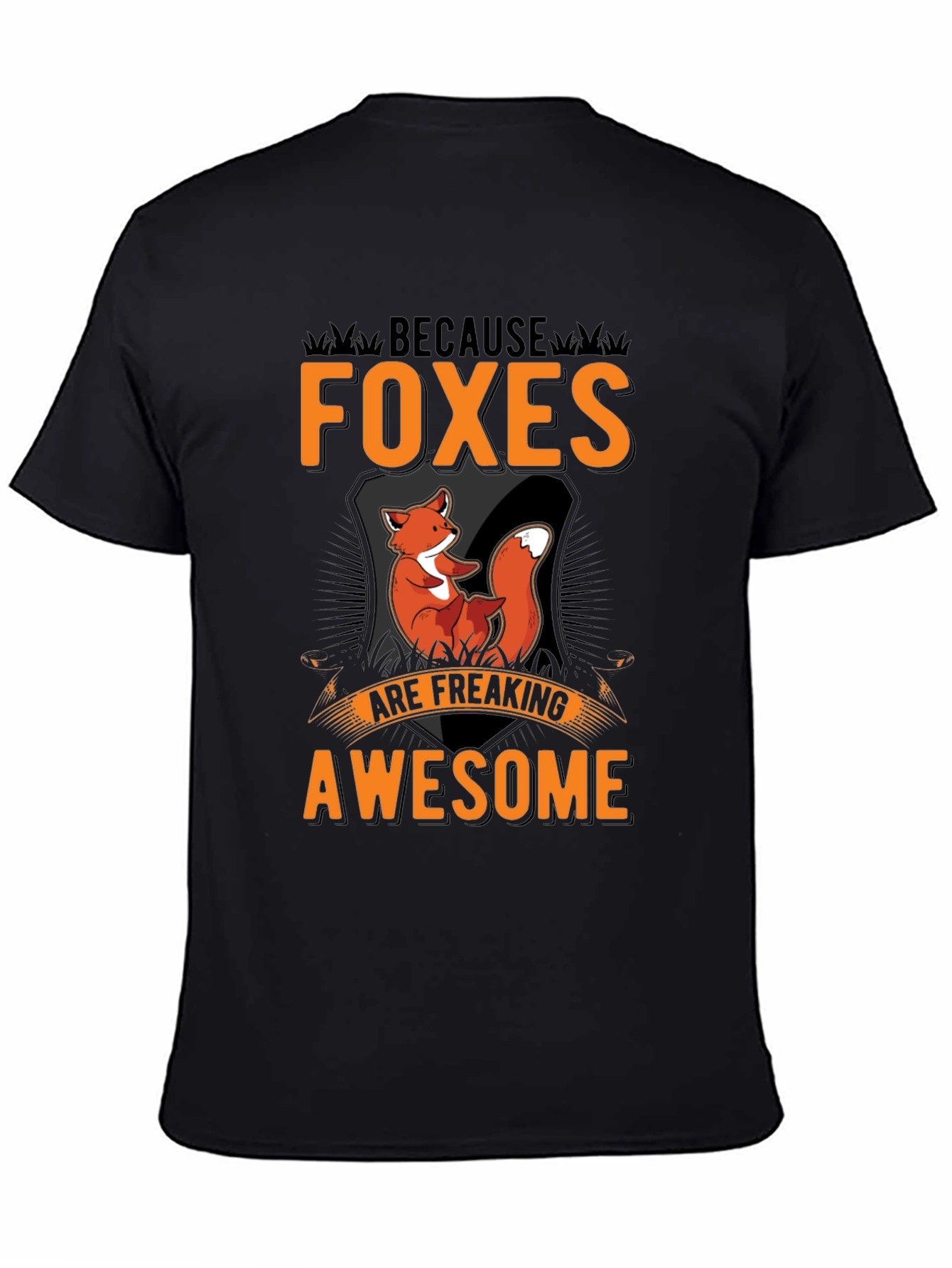 Foxes Are Awesome Black Graphic Tee
