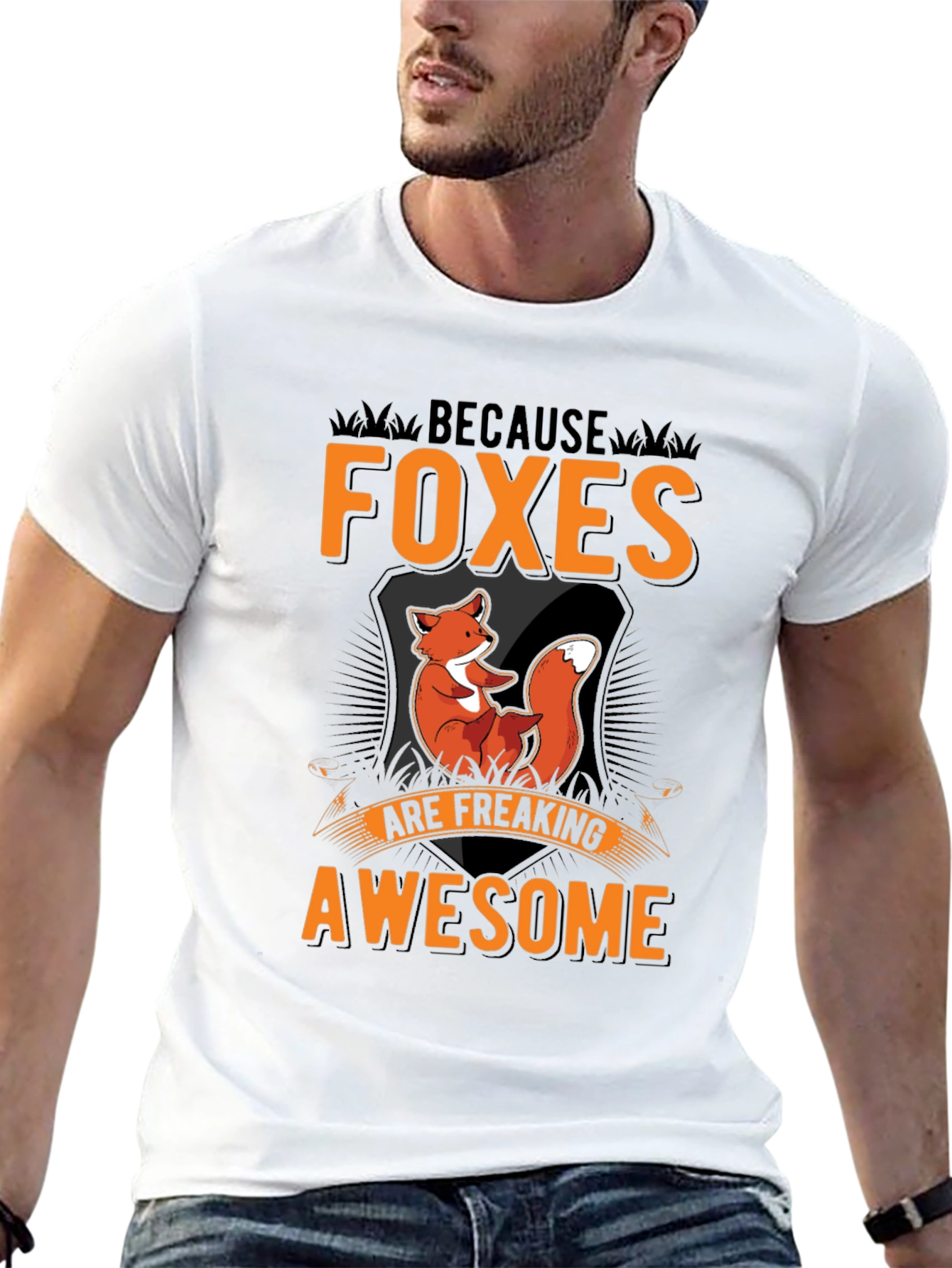 Foxes Are Awesome Black Graphic Tee