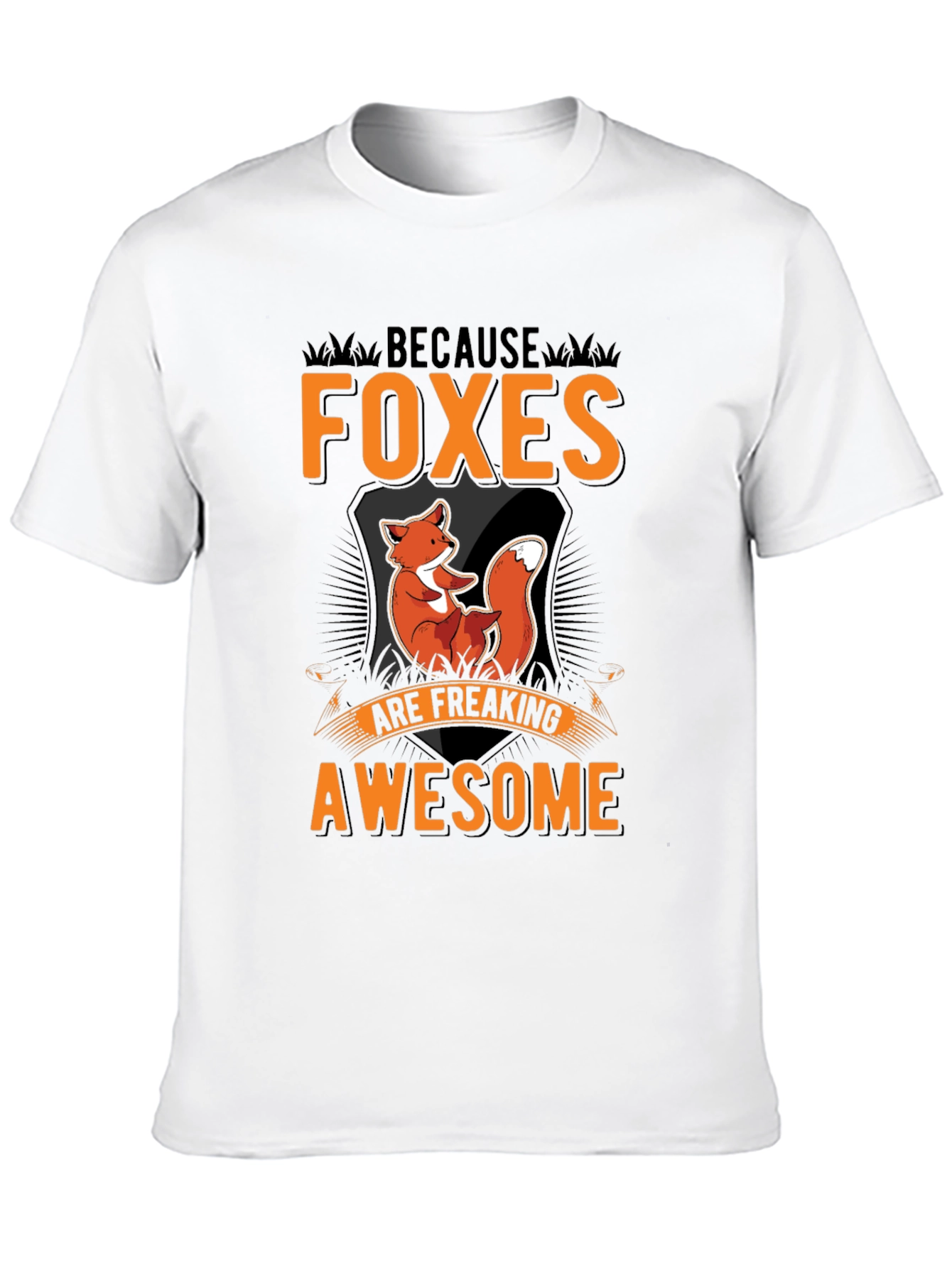 Foxes Are Awesome Black Graphic Tee
