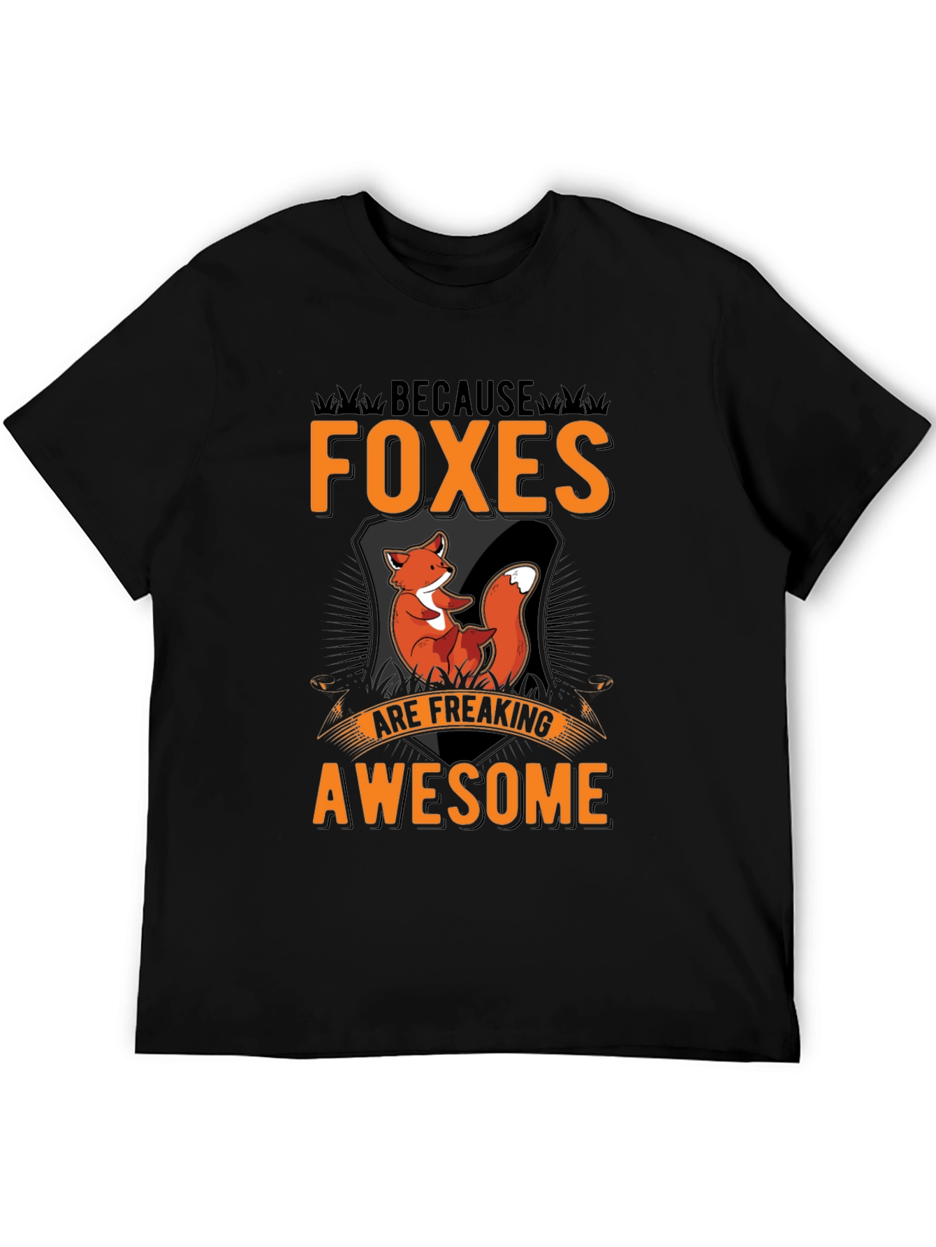Foxes Are Awesome Black Graphic Tee