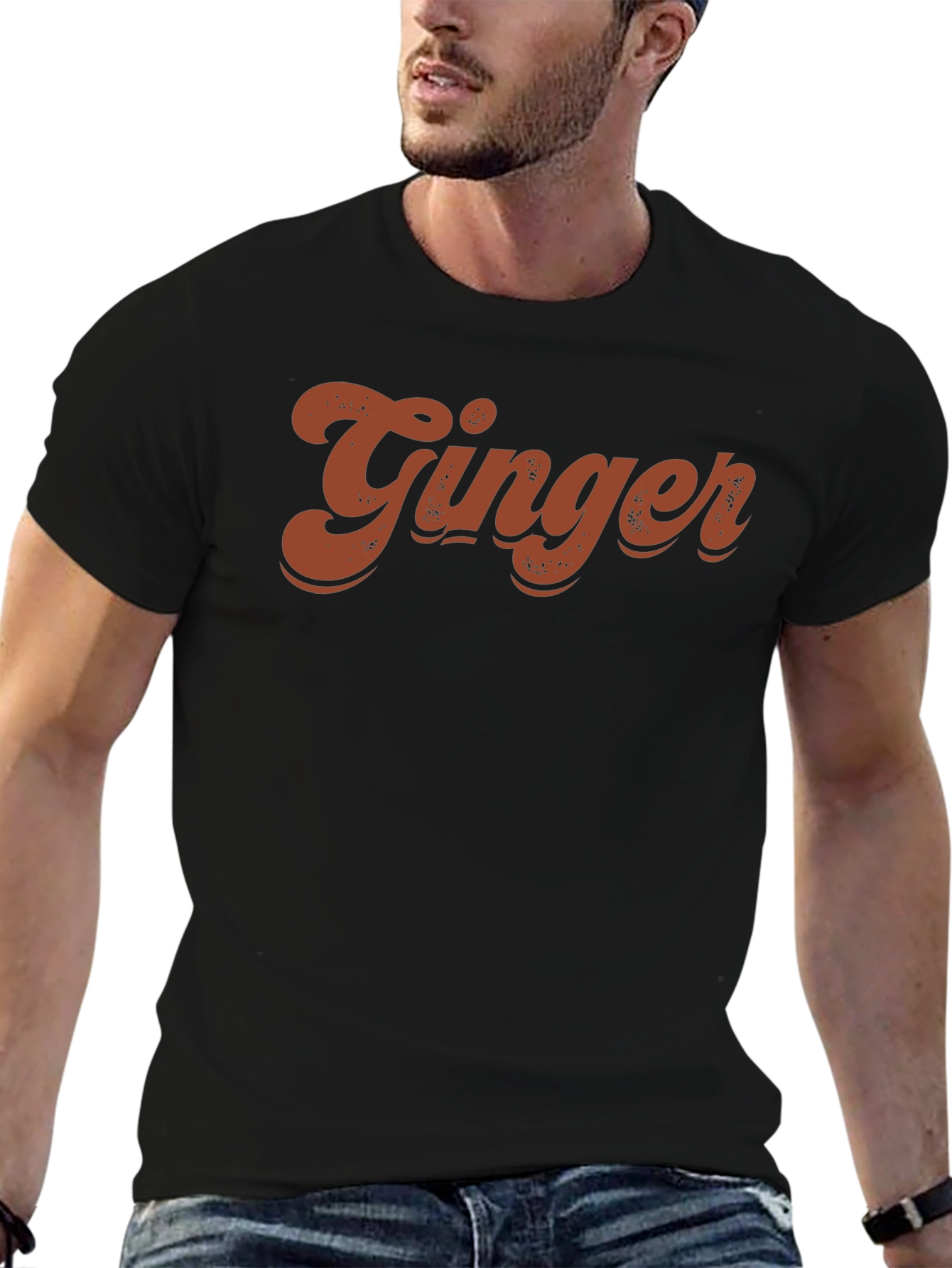 Retro Ginger Graphic T-Shirt - Black
