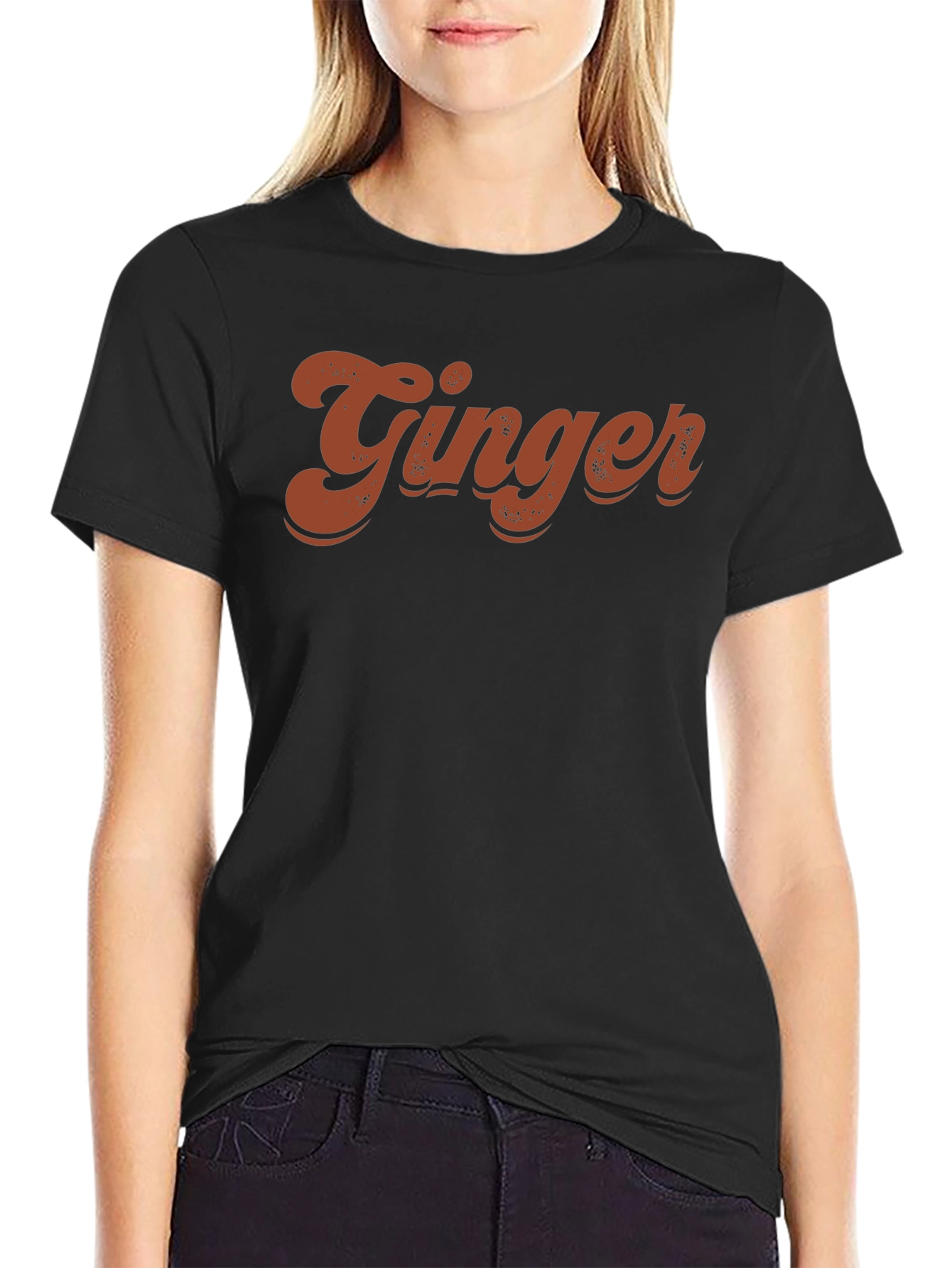 Retro Ginger Graphic T-Shirt - Black