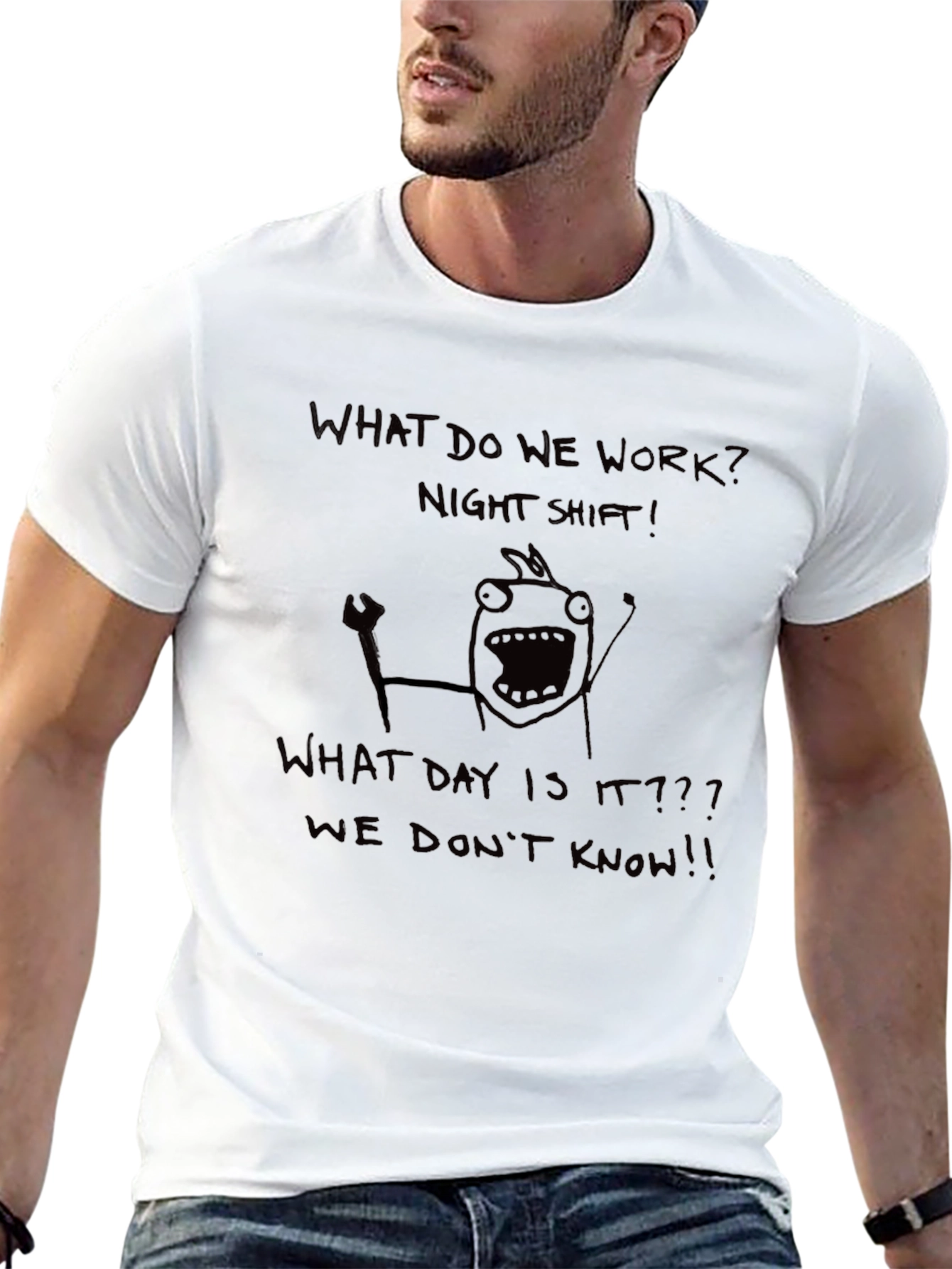 Night Shift Crew Tee - Funny Graphic T-Shirt