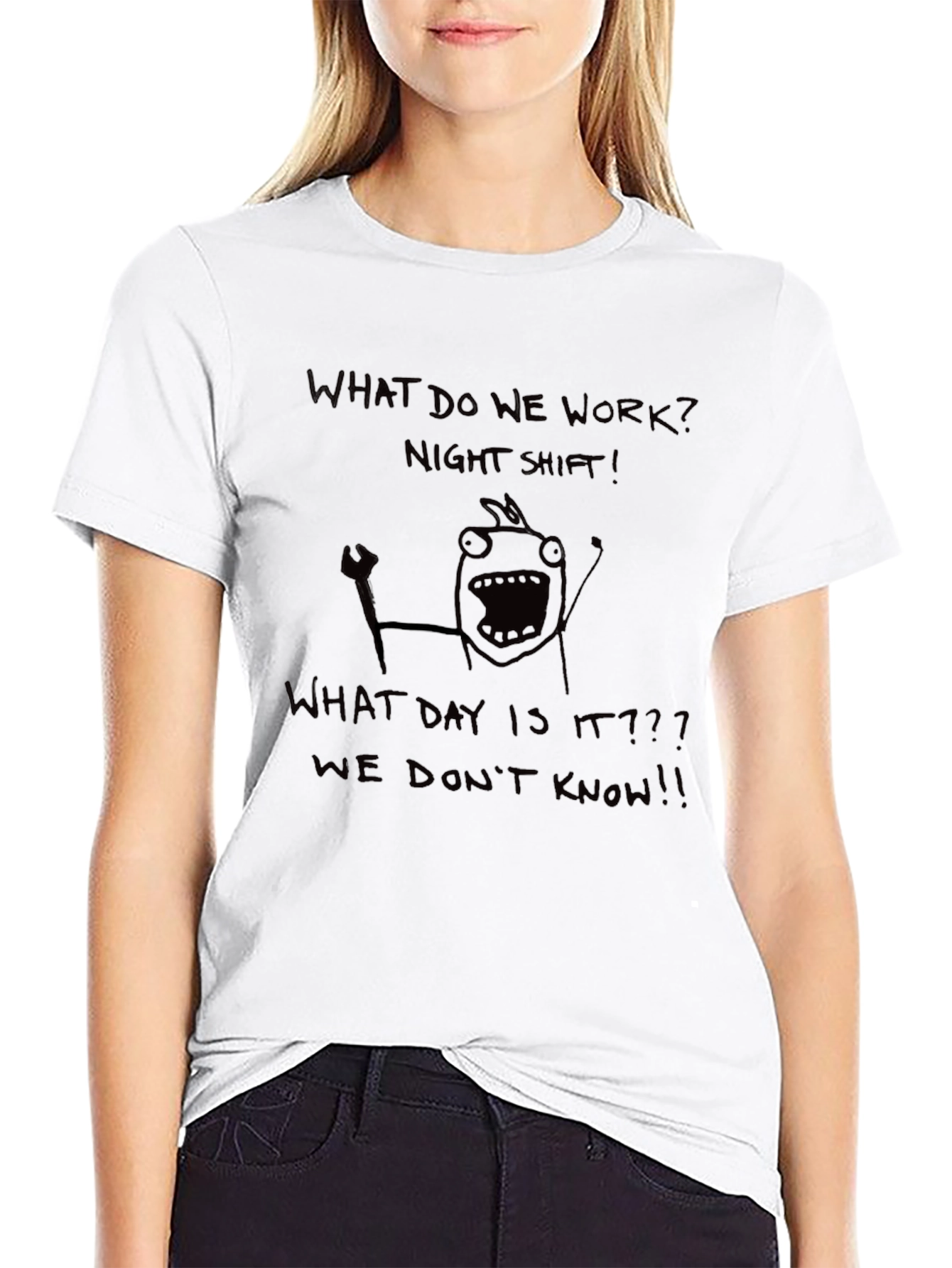 Night Shift Crew Tee - Funny Graphic T-Shirt