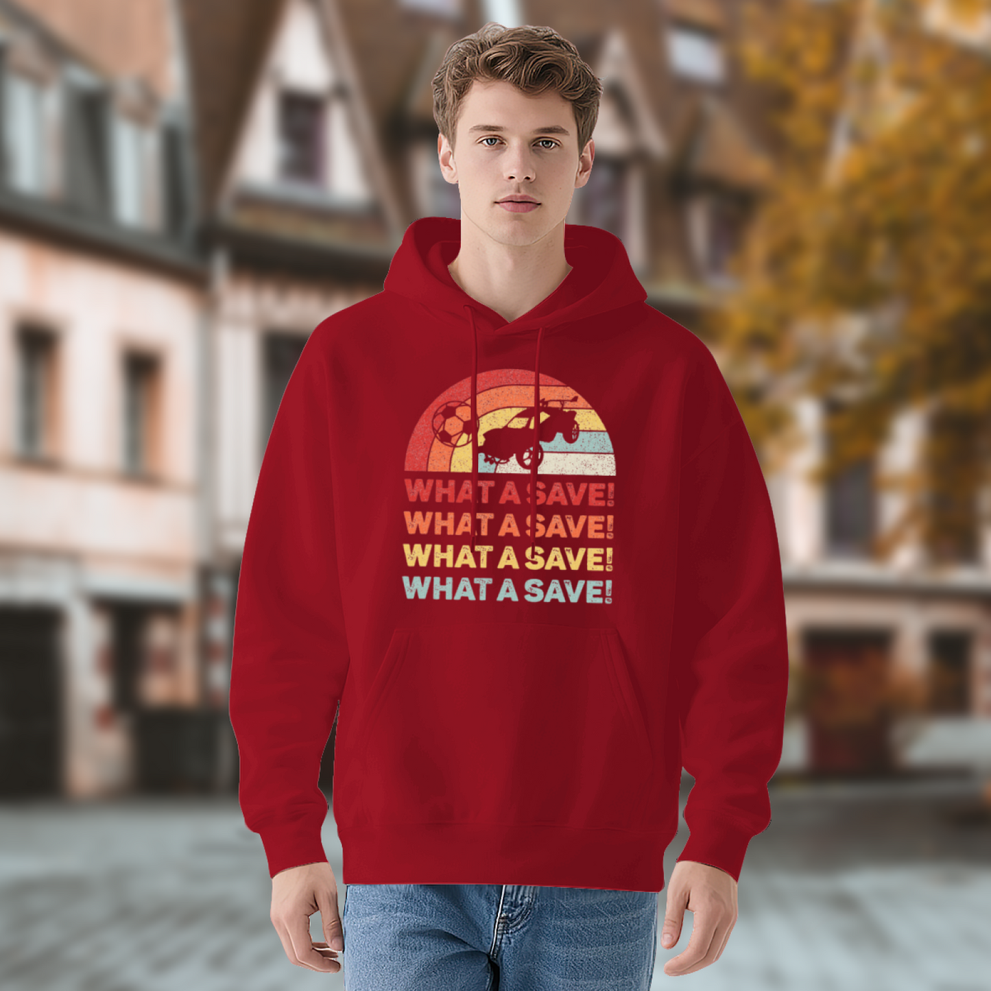 Retro What A Save Rocket Game Vintage Print Soft Hoodie, Unisex Casual Top