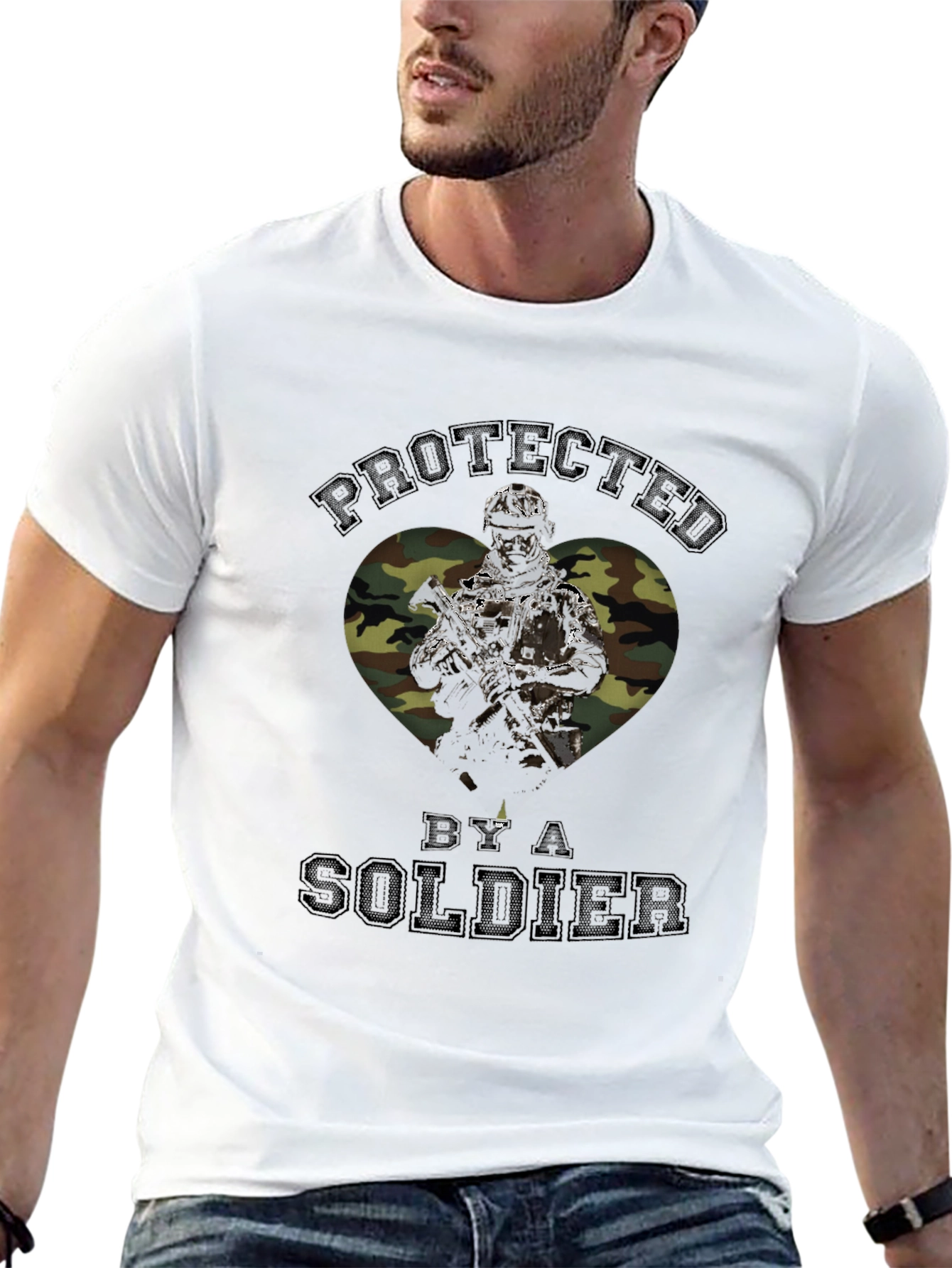 Protected by a Soldier Graphic T-Shirt