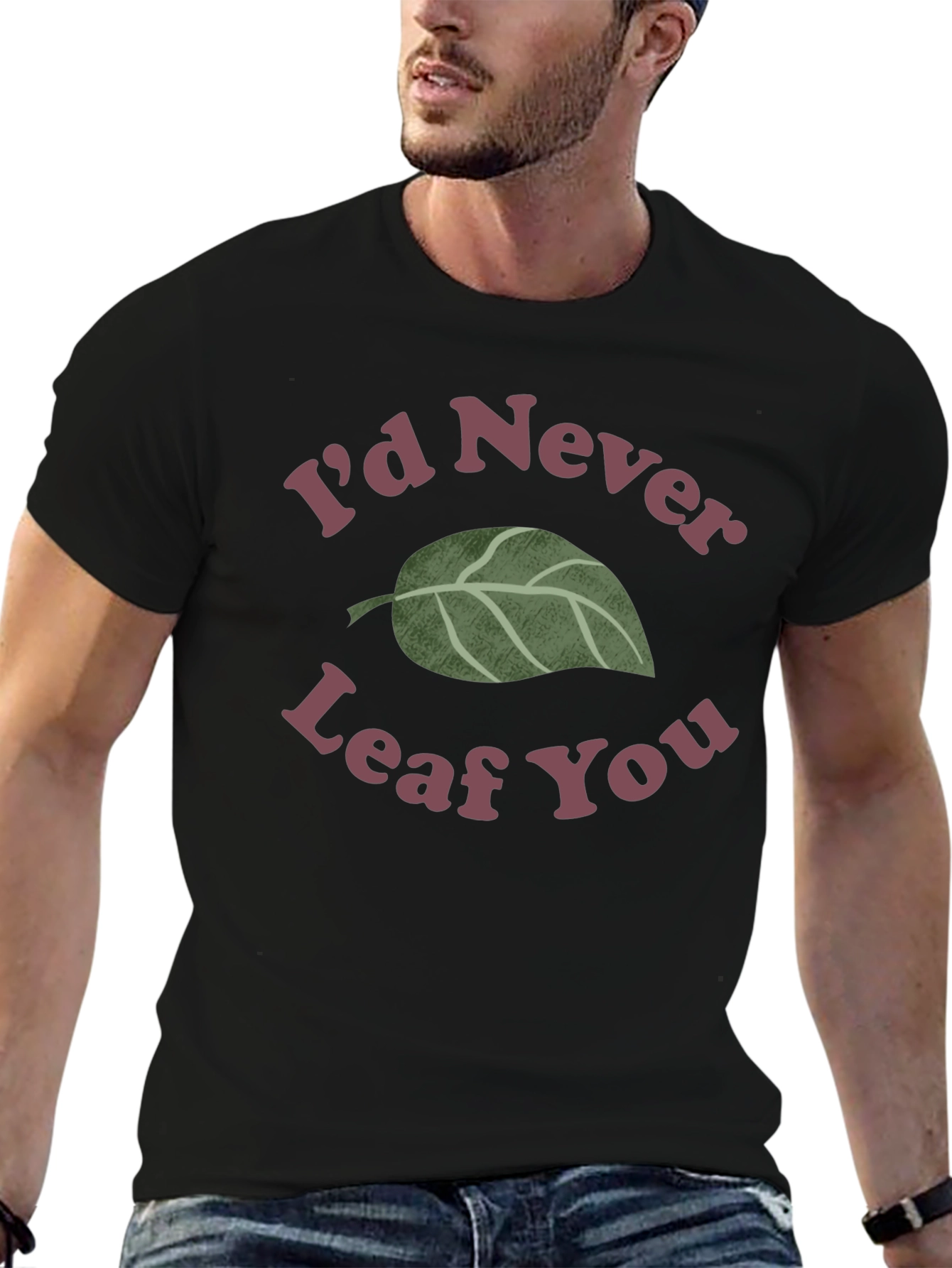 Id Never Leaf You Graphic Tee - Black T-Shirt