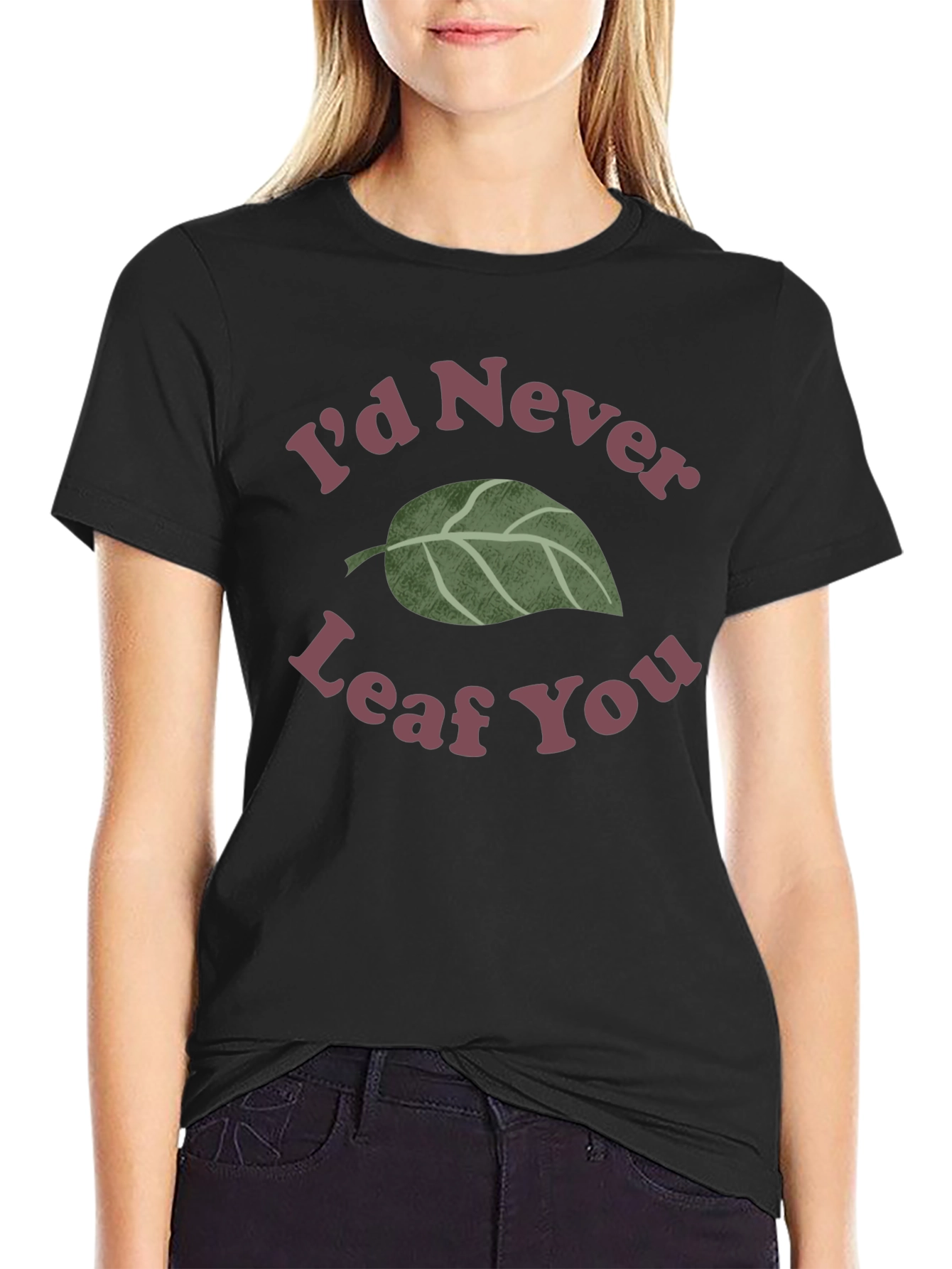 Id Never Leaf You Graphic Tee - Black T-Shirt