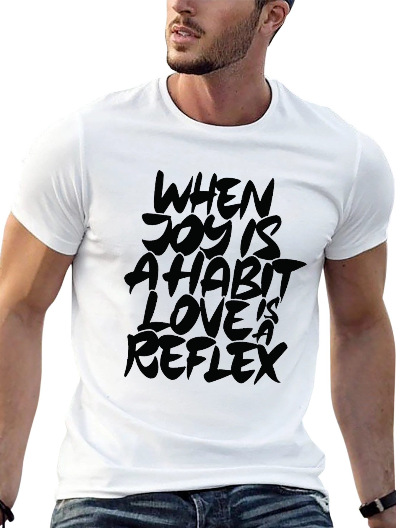 Joy Habit Love Reflex Black Graphic T-Shirt
