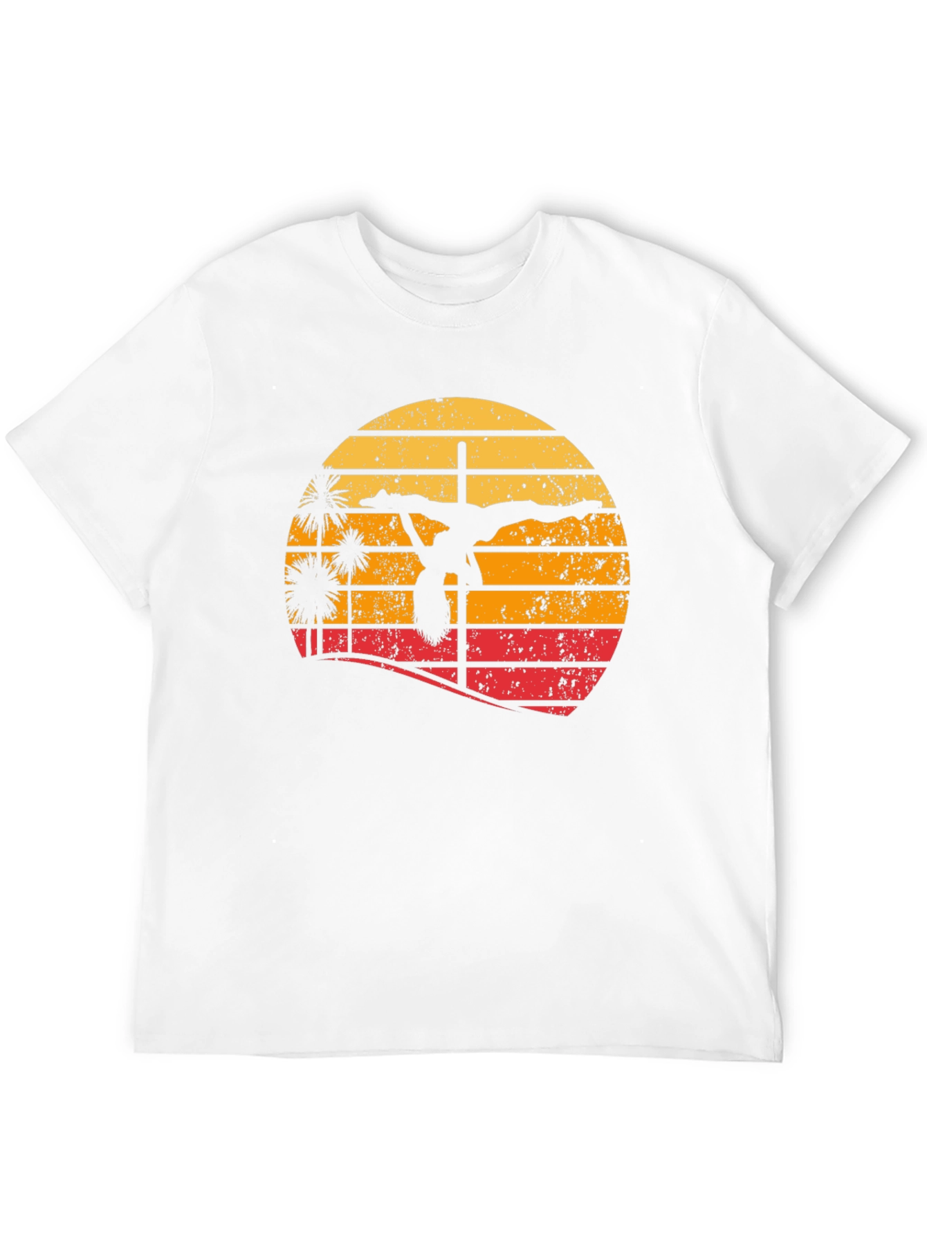 Retro Sunset Pole Dancer T-Shirt - Unique Design