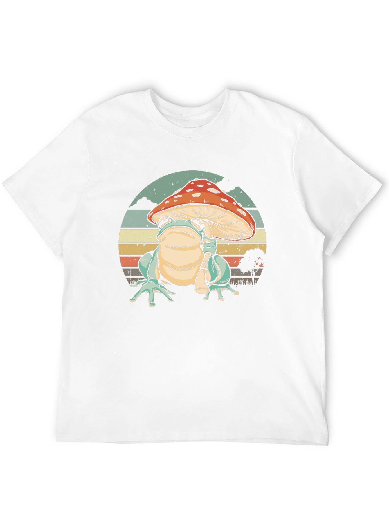 Frog with Mushroom Hat Graphic T-Shirt