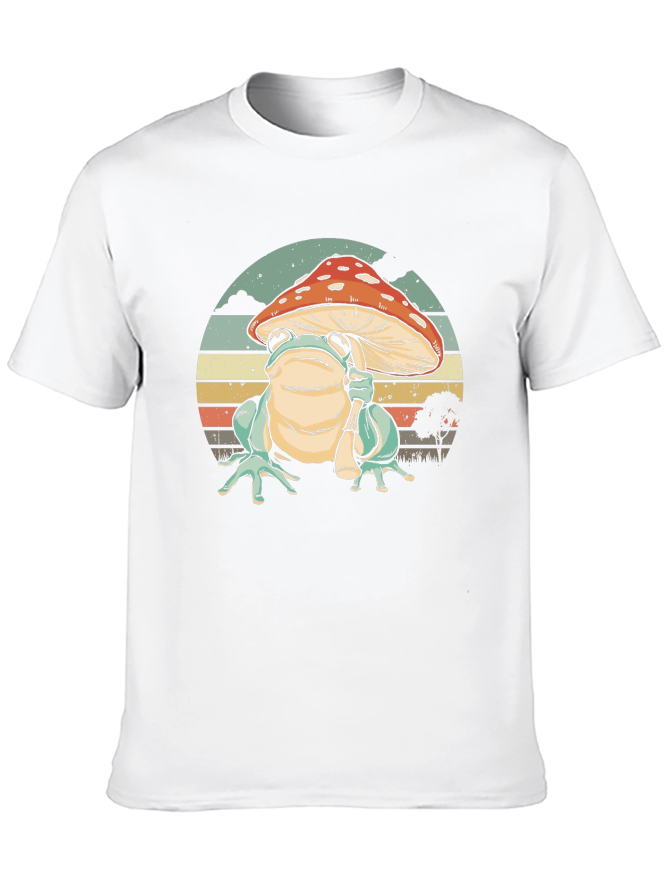 Frog with Mushroom Hat Graphic T-Shirt