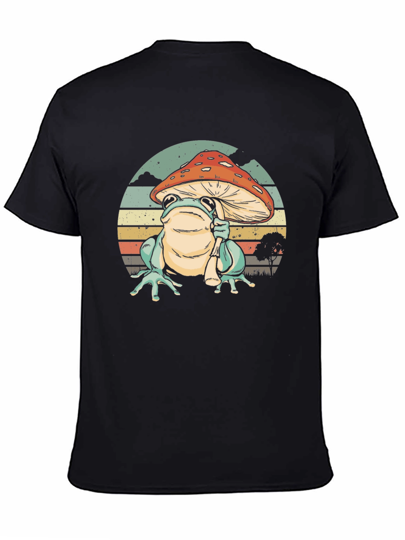 Frog with Mushroom Hat Graphic T-Shirt