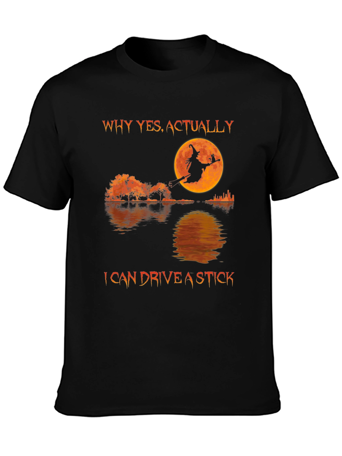 Witch Silhouette T-Shirt - I Can Drive A Stick