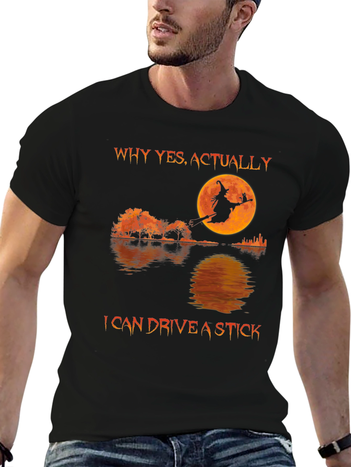 Witch Silhouette T-Shirt - I Can Drive A Stick