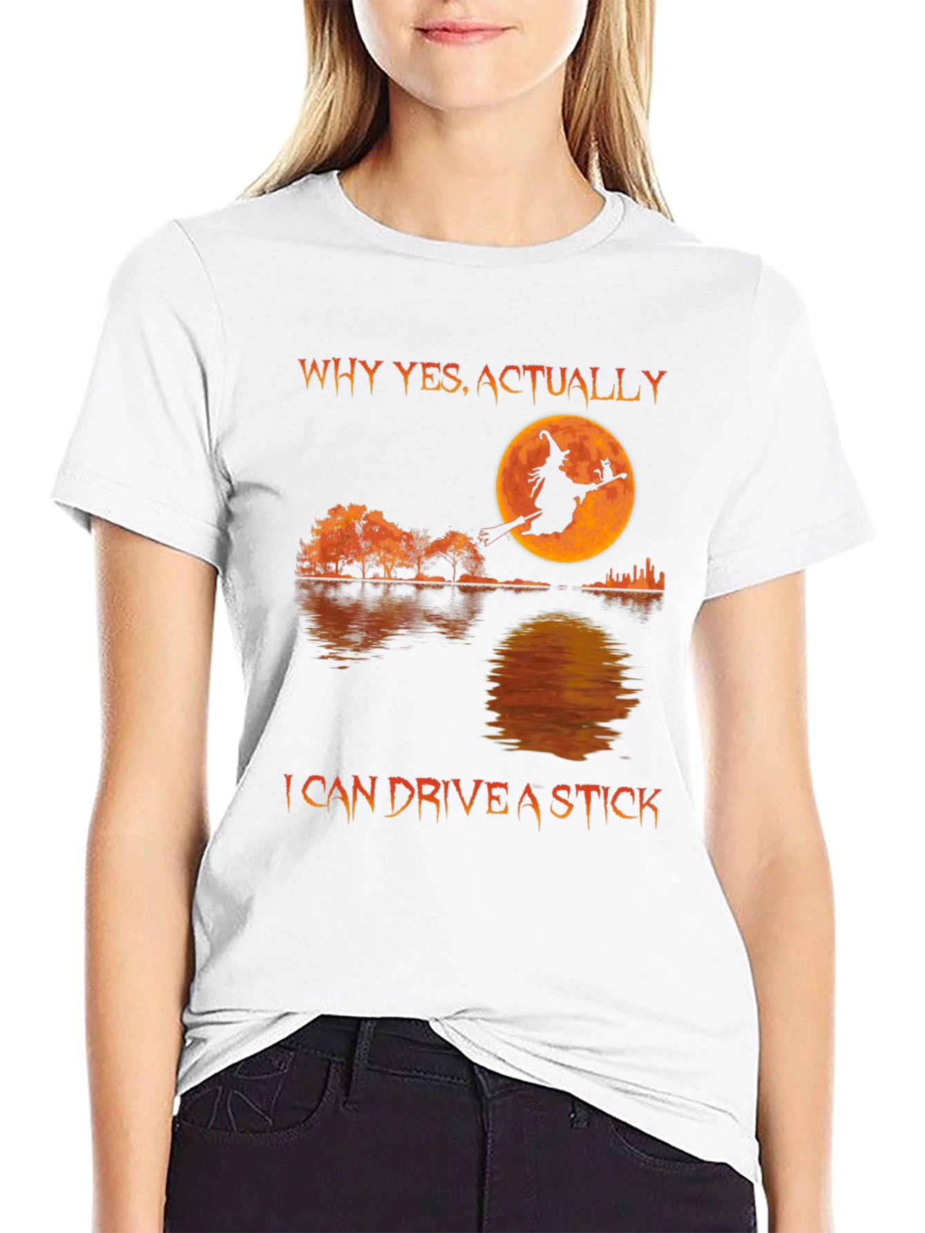 Witch Silhouette T-Shirt - I Can Drive A Stick