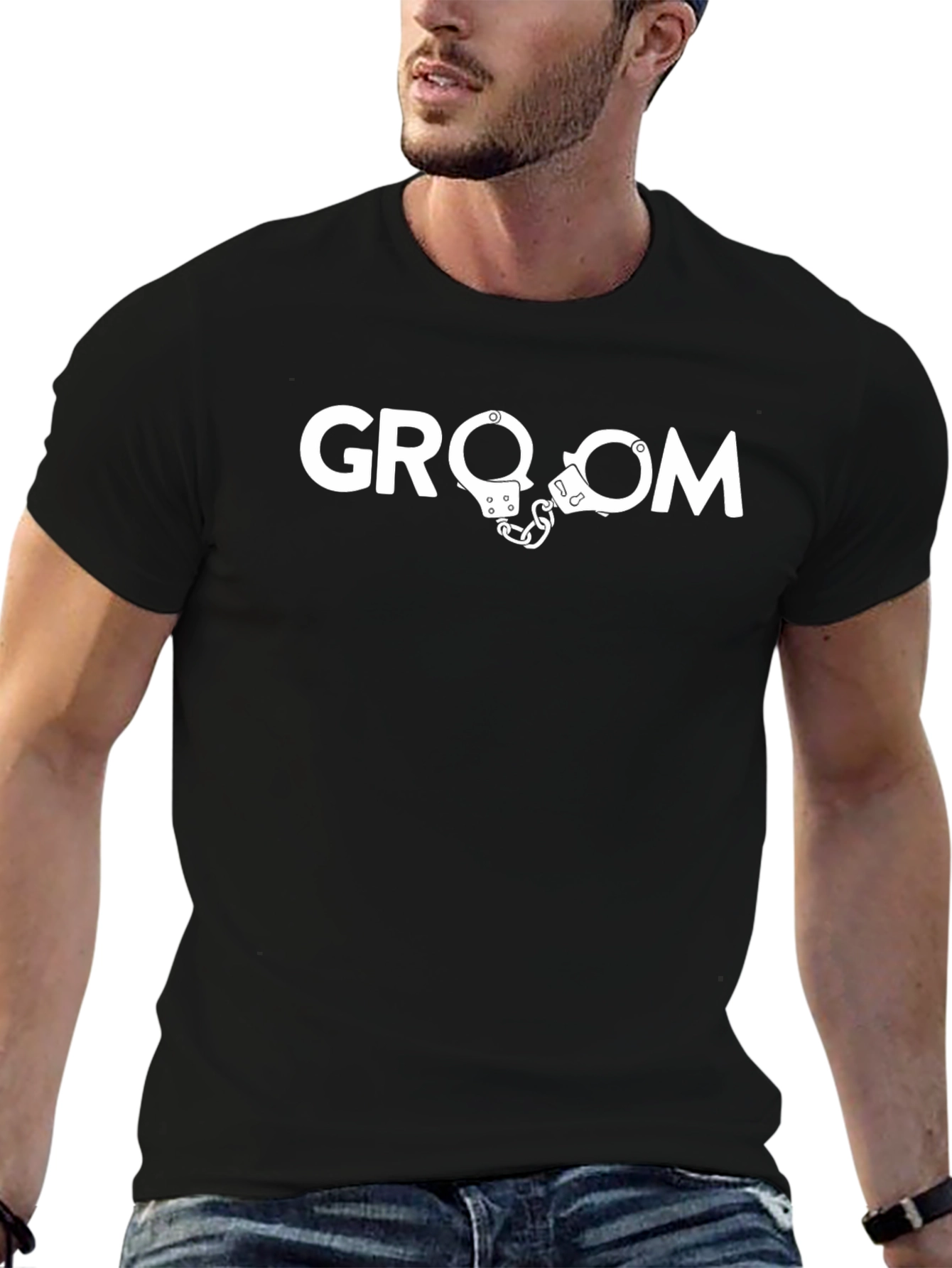 Groom Handcuff Graphic T-Shirt - Bachelor Party Tee