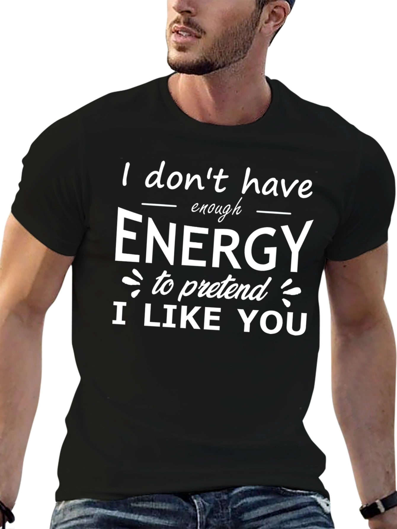 Funny I Dont Have Enough Energy Black T-Shirt