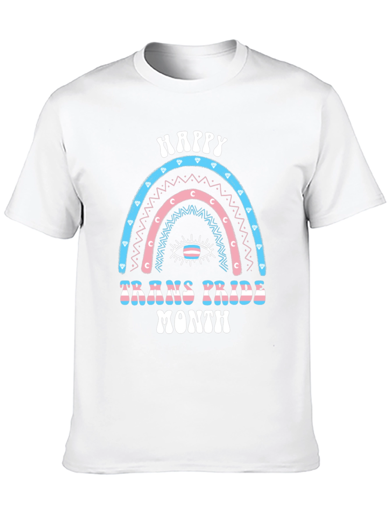 Trans Pride Month Rainbow Graphic T-Shirt