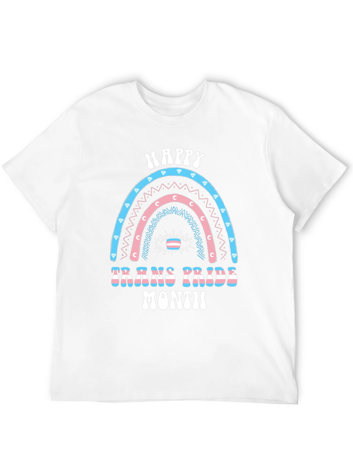 Trans Pride Month Rainbow Graphic T-Shirt