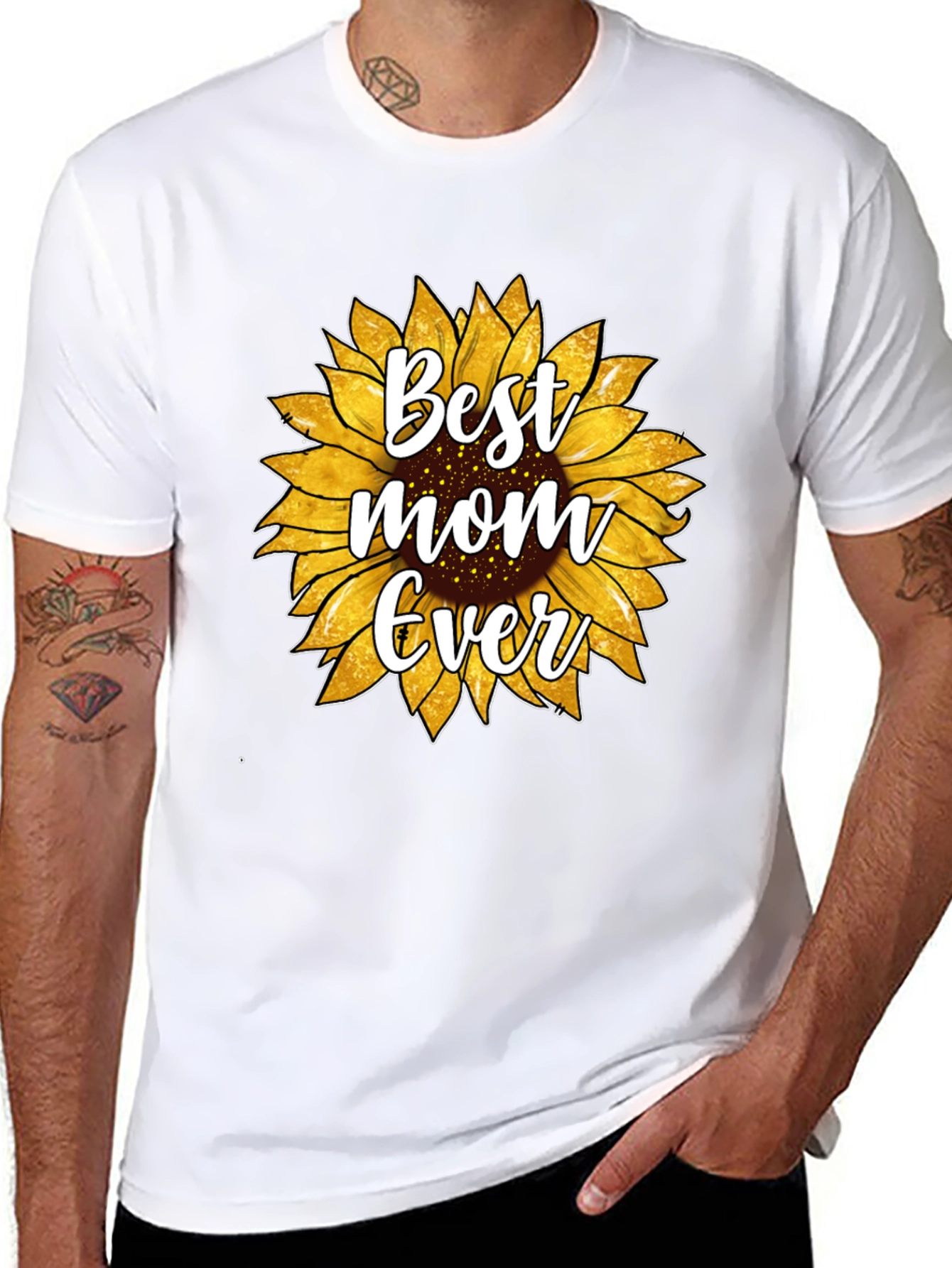 Best Mom Ever Sunflower Graphic T-Shirt