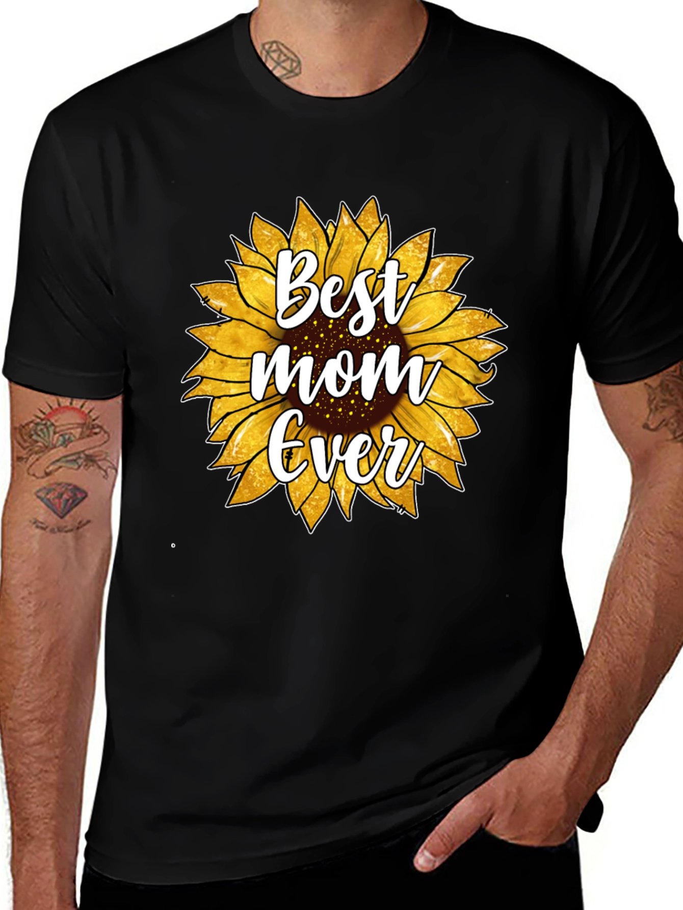 Best Mom Ever Sunflower Graphic T-Shirt