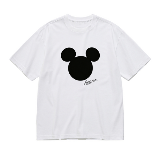 Classic Mickey Signature Minimal Graphic Plus?Size Ladies T?Shirt