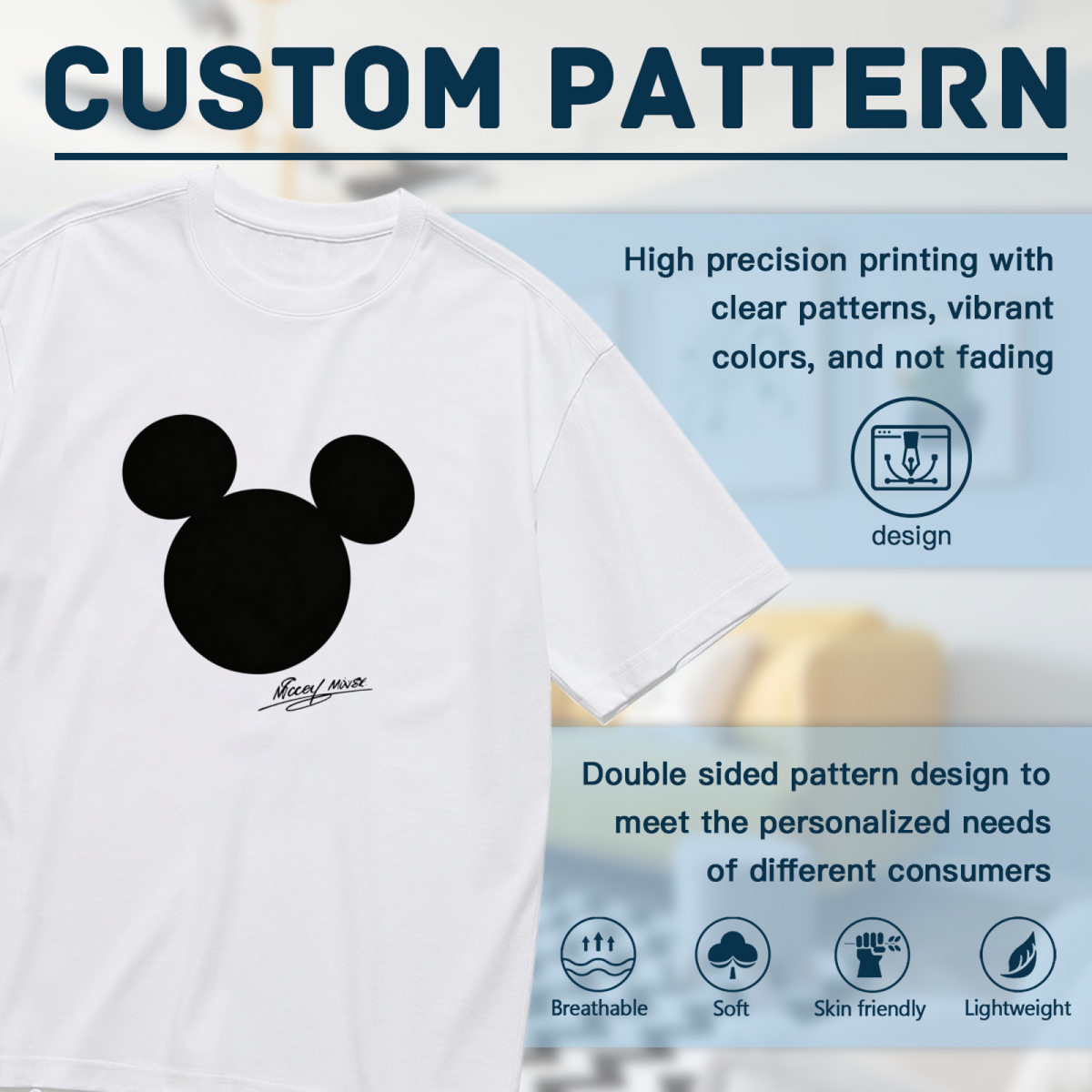 Classic Mickey Signature Minimal Graphic Plus?Size Ladies T?Shirt