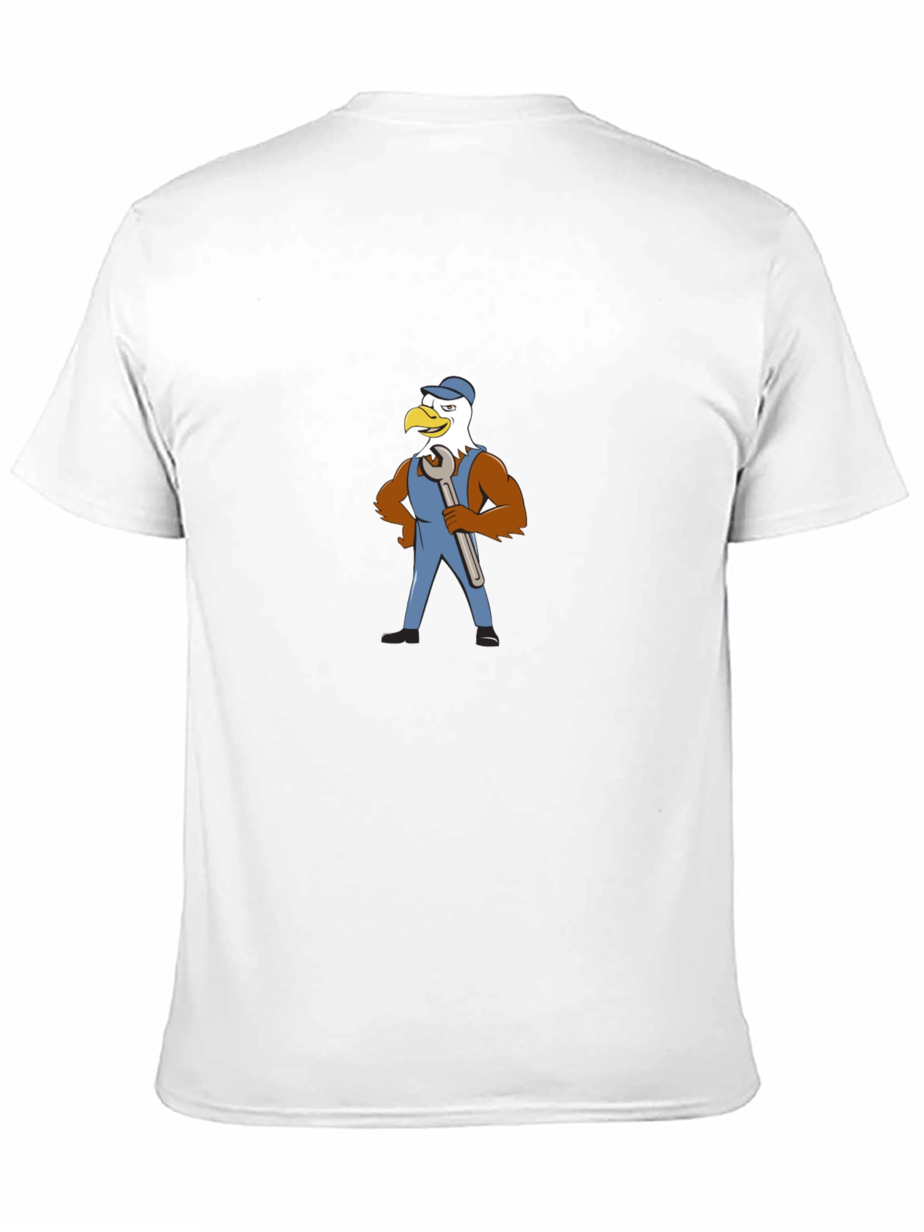 Eagle Mechanic Cartoon Black T-Shirt