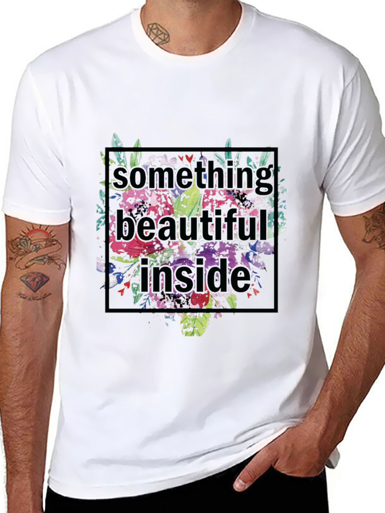 Floral Something Beautiful Inside Graphic Tee