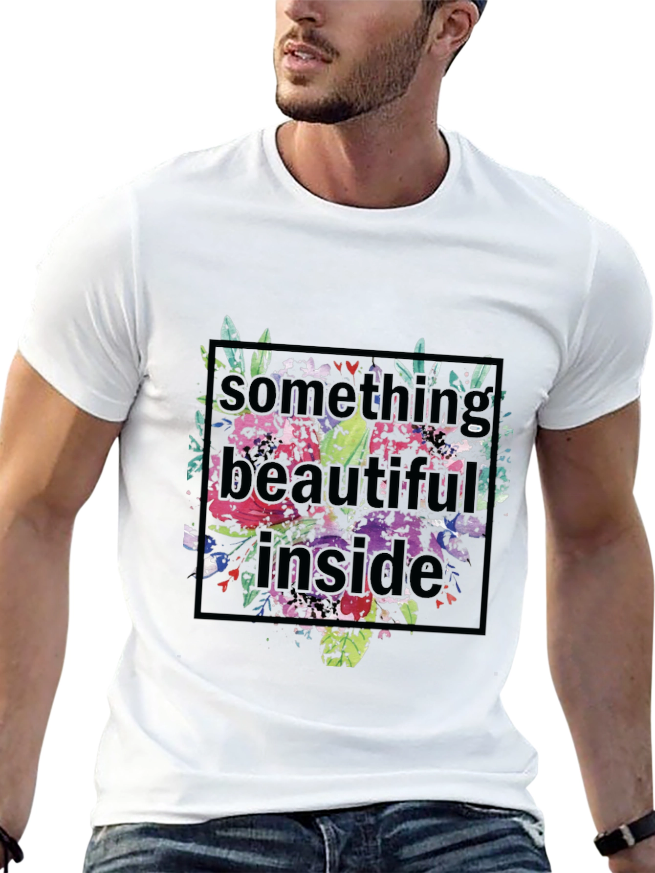 Floral Something Beautiful Inside Graphic Tee