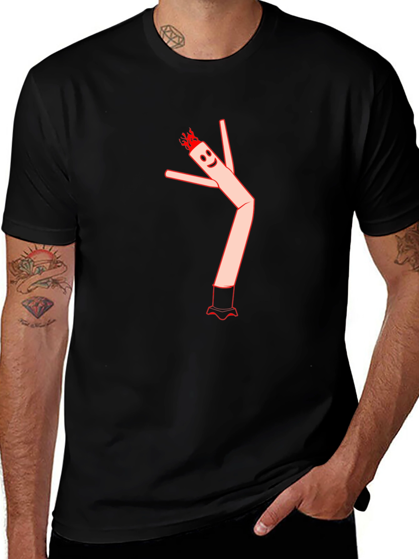 Wacky Waving Inflatable Arm Flailing Tube Man T-Shirt