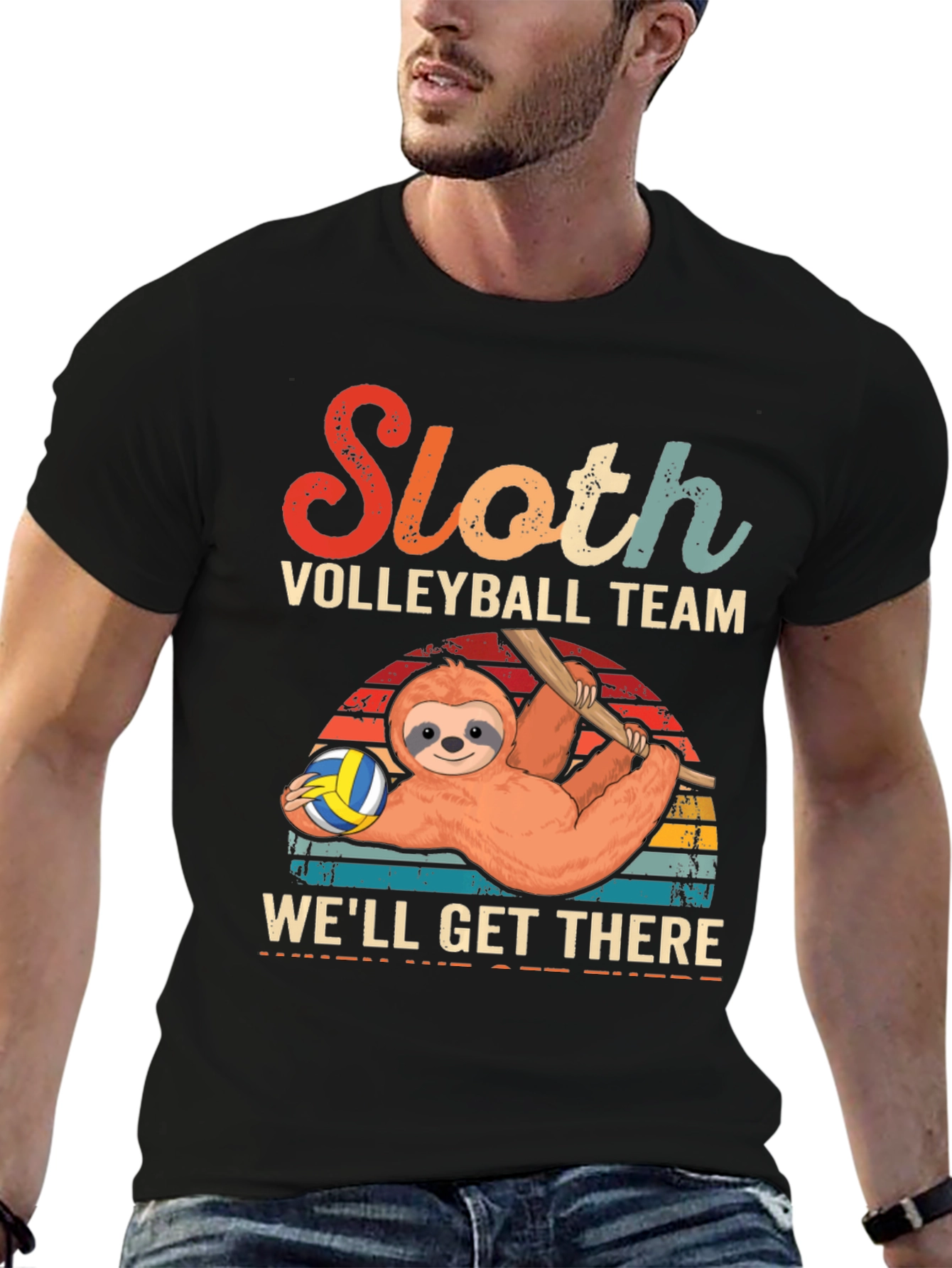 Sloth Volleyball Team T-Shirt - Well Get There!