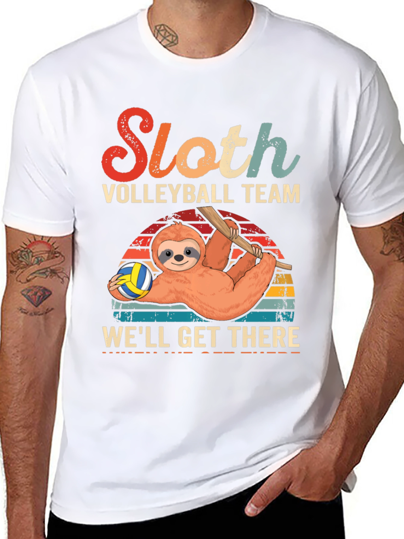 Sloth Volleyball Team T-Shirt - Well Get There!