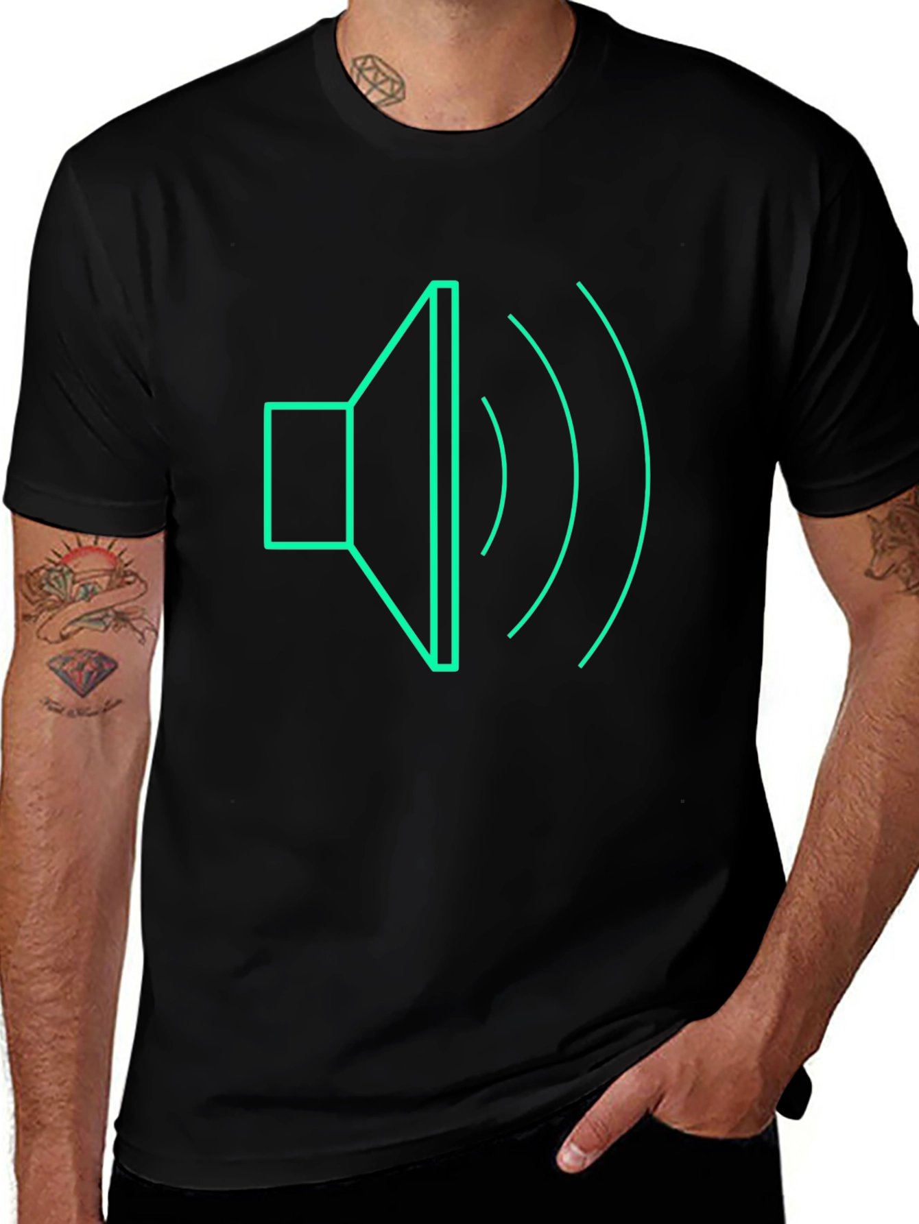 Sound Wave Graphic Tee - Modern Black T-Shirt