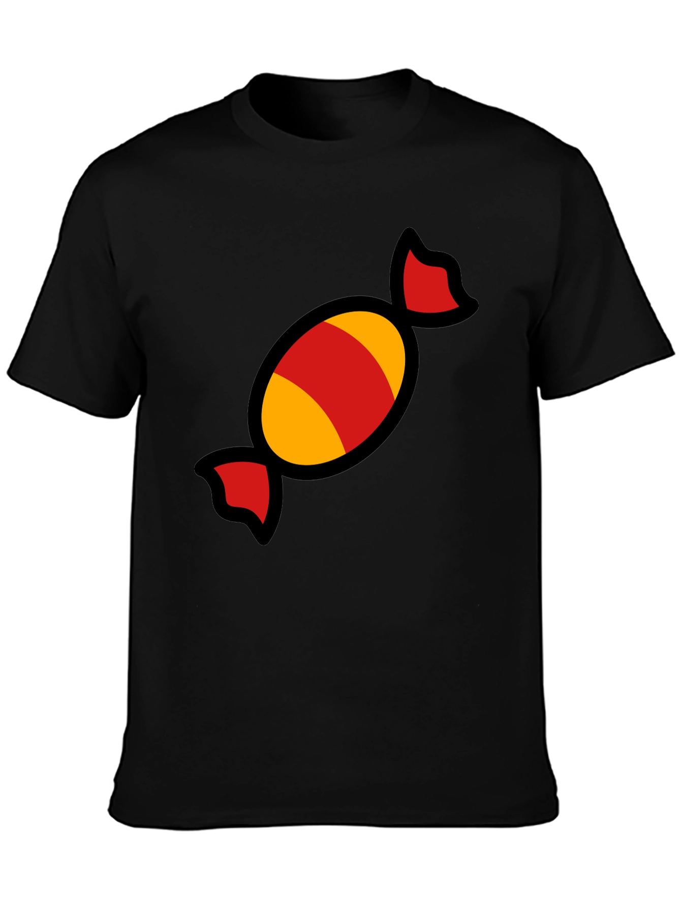 Candy Graphic Tee - Fun & Festive Black T-Shirt