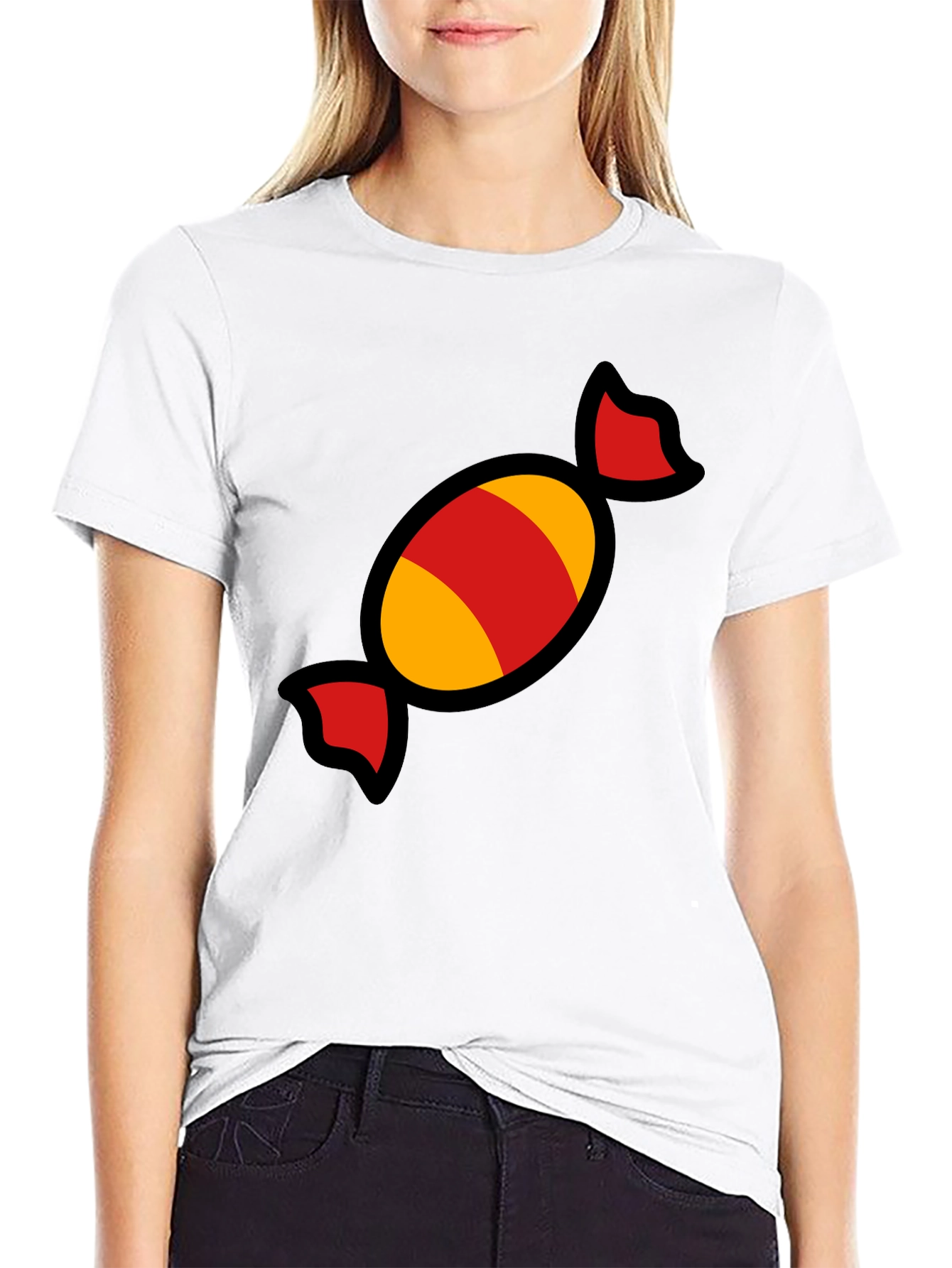 Candy Graphic Tee - Fun & Festive Black T-Shirt