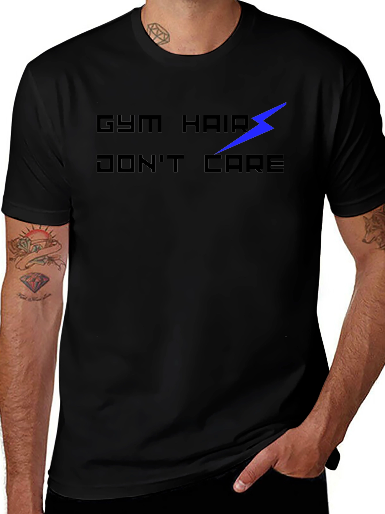 Gym Hair Dont Care Black Graphic Tee