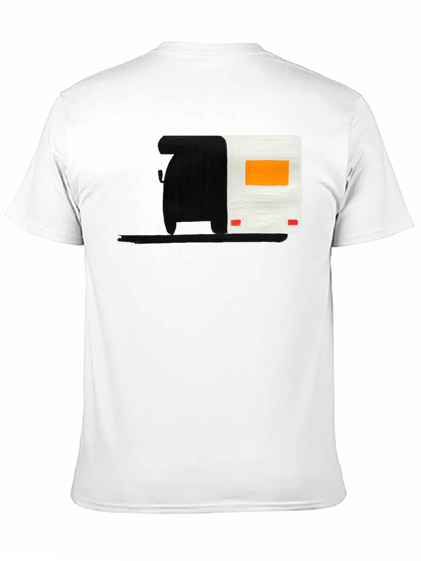 Abstract Camper Graphic Tee - Black Cotton Blend