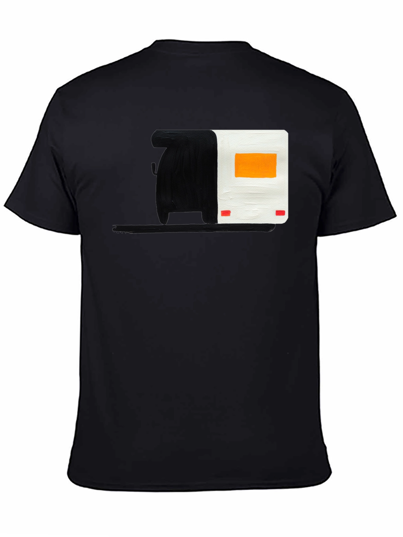 Abstract Camper Graphic Tee - Black Cotton Blend