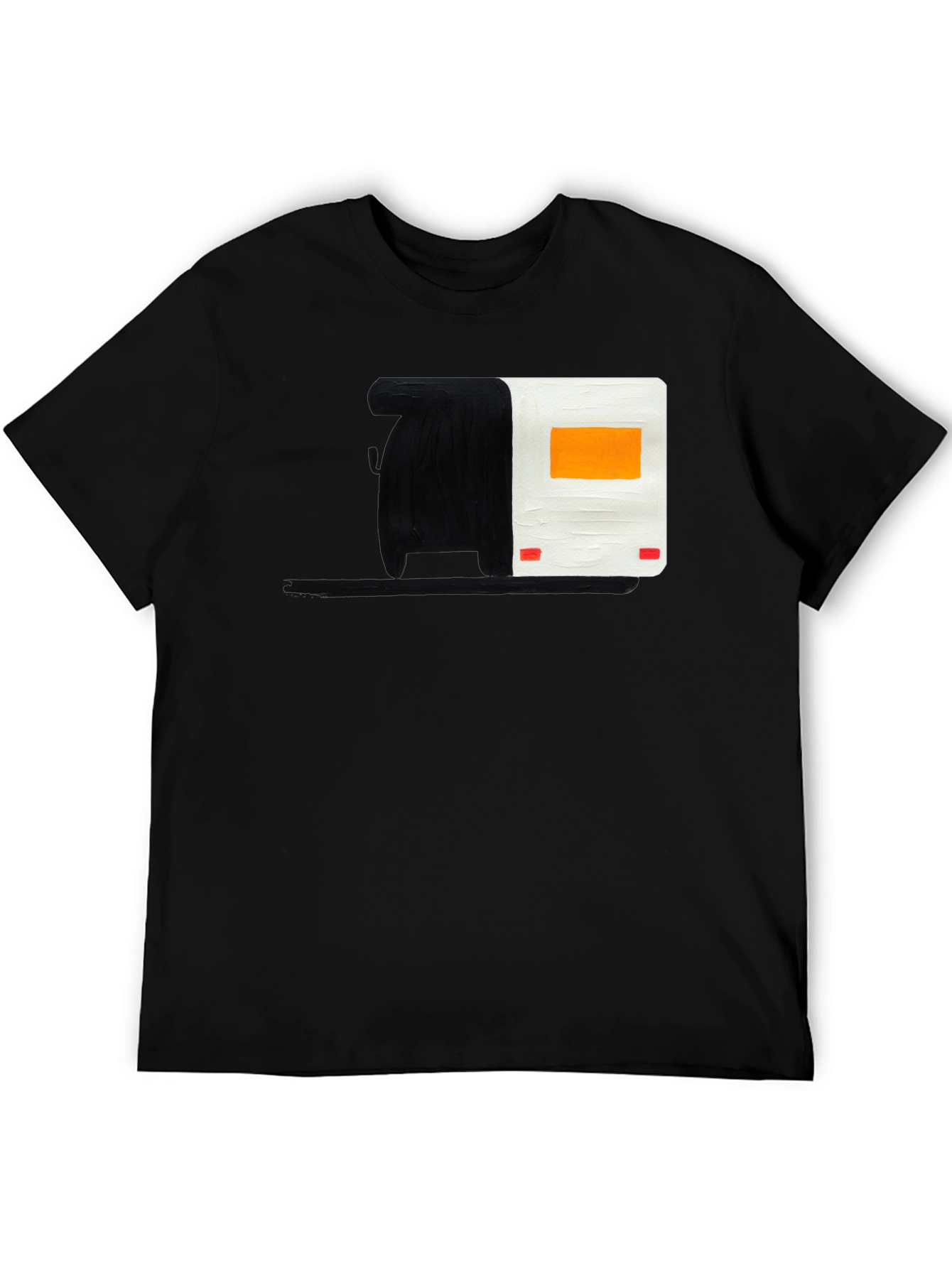 Abstract Camper Graphic Tee - Black Cotton Blend