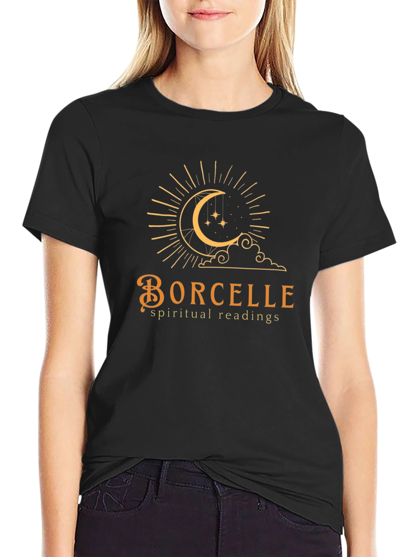 Borcelle Spiritual Readings Black Graphic T-Shirt