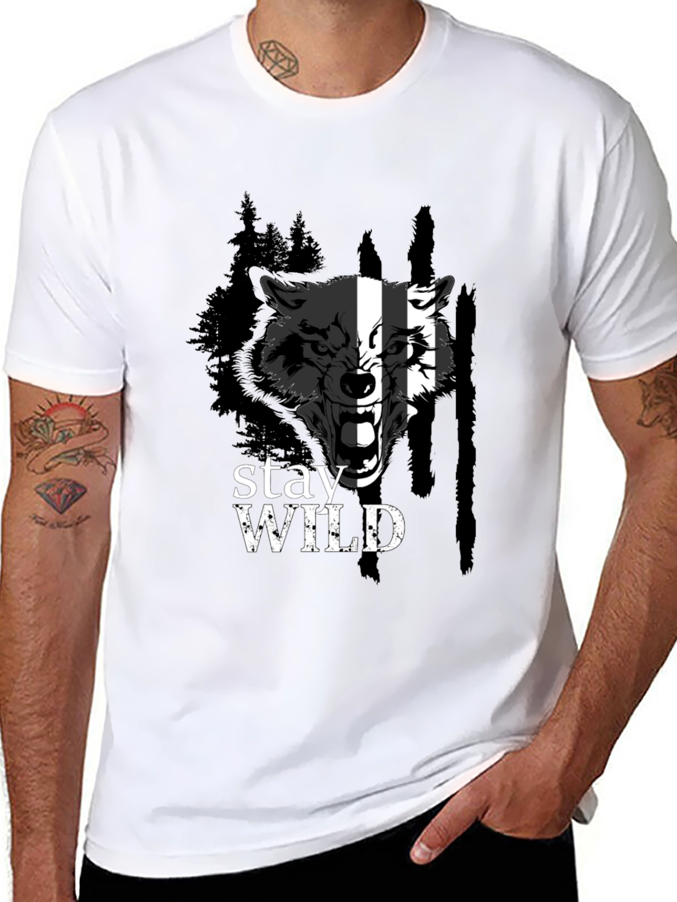 Stay Wild Wolf Graphic Tee