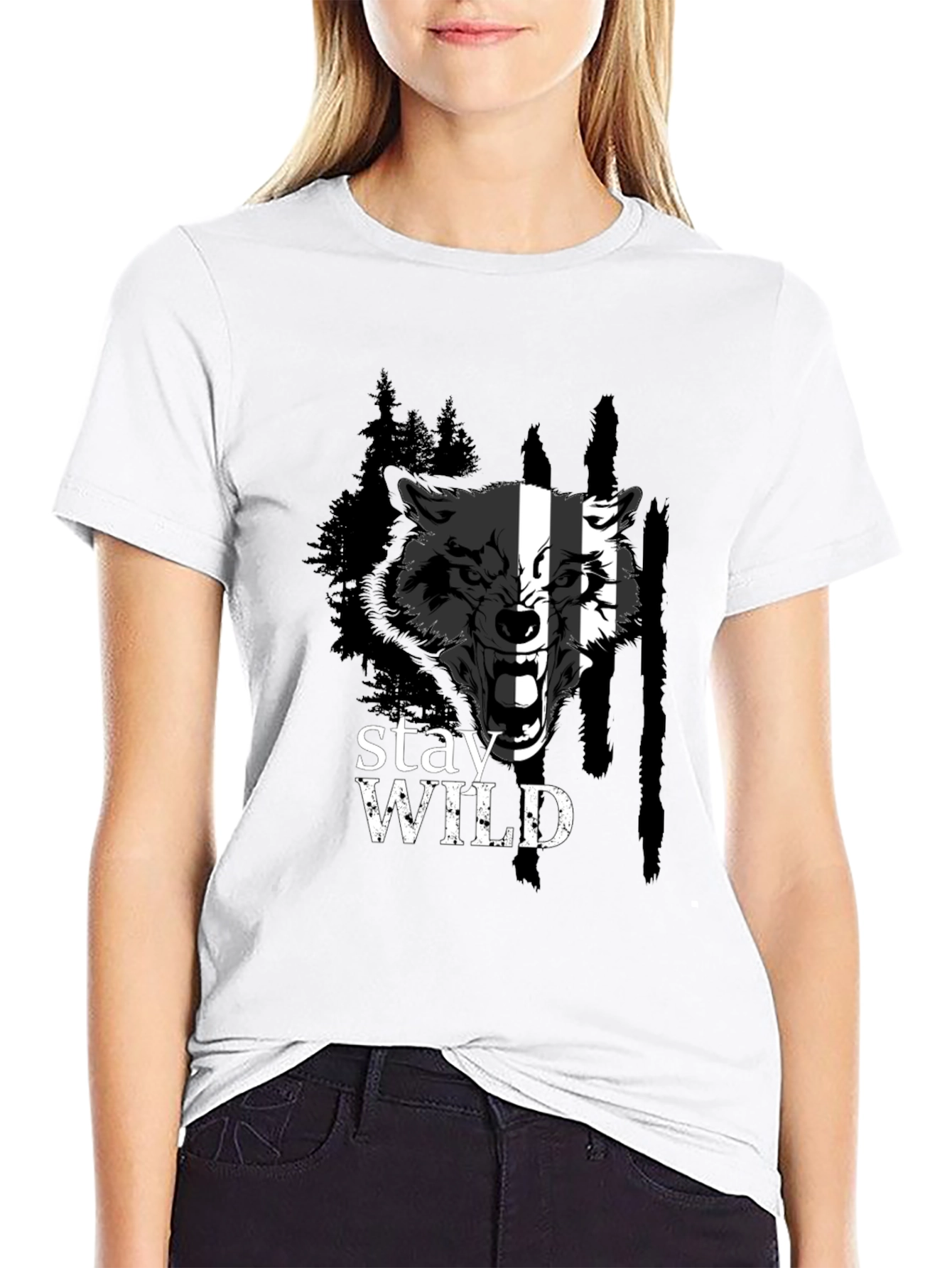 Stay Wild Wolf Graphic Tee