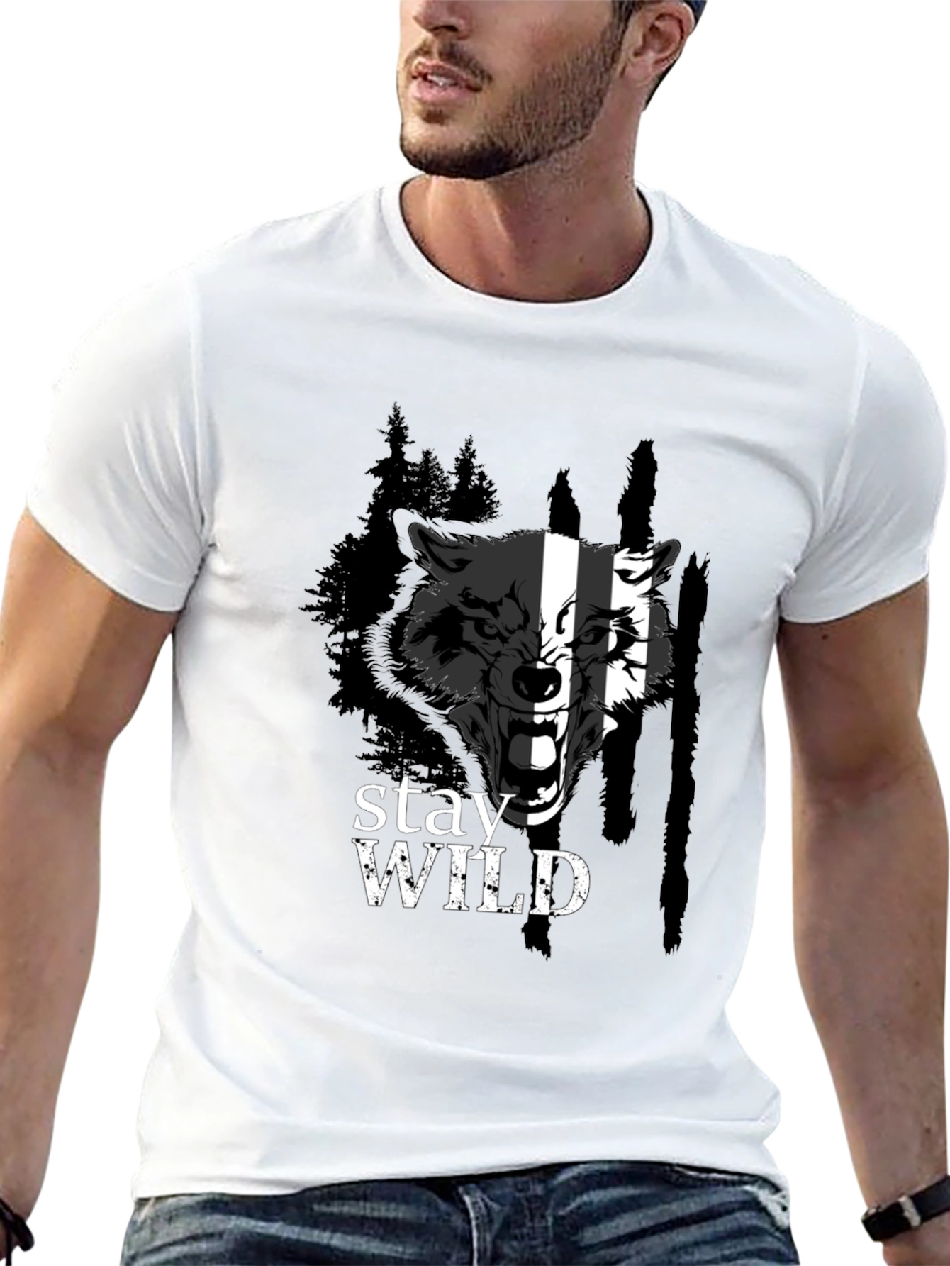 Stay Wild Wolf Graphic Tee