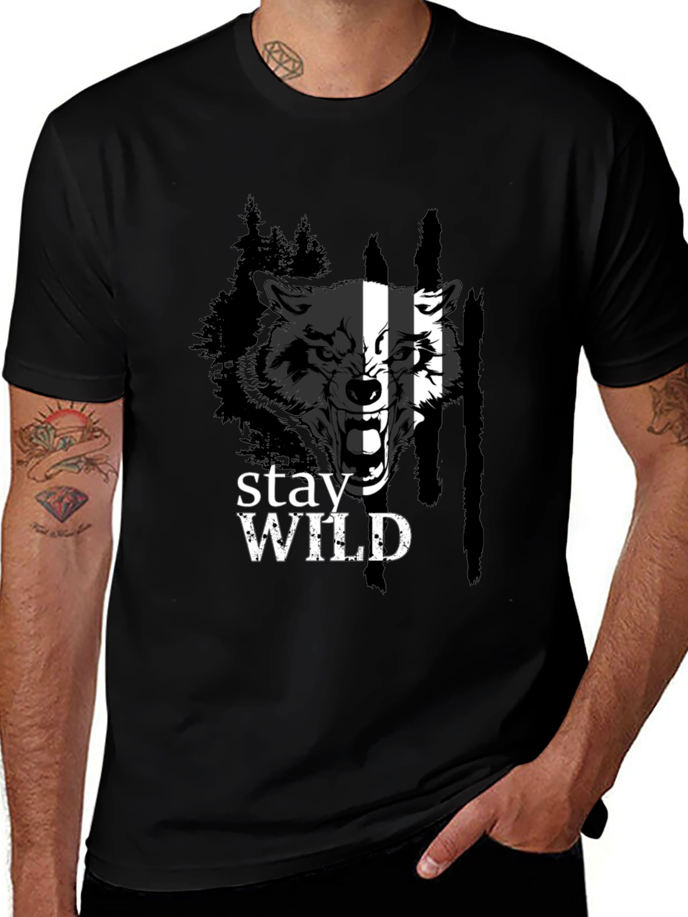Stay Wild Wolf Graphic Tee