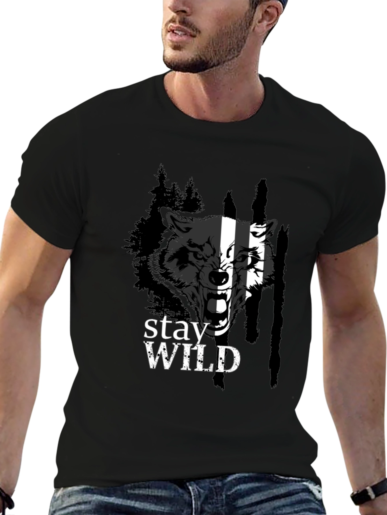 Stay Wild Wolf Graphic Tee