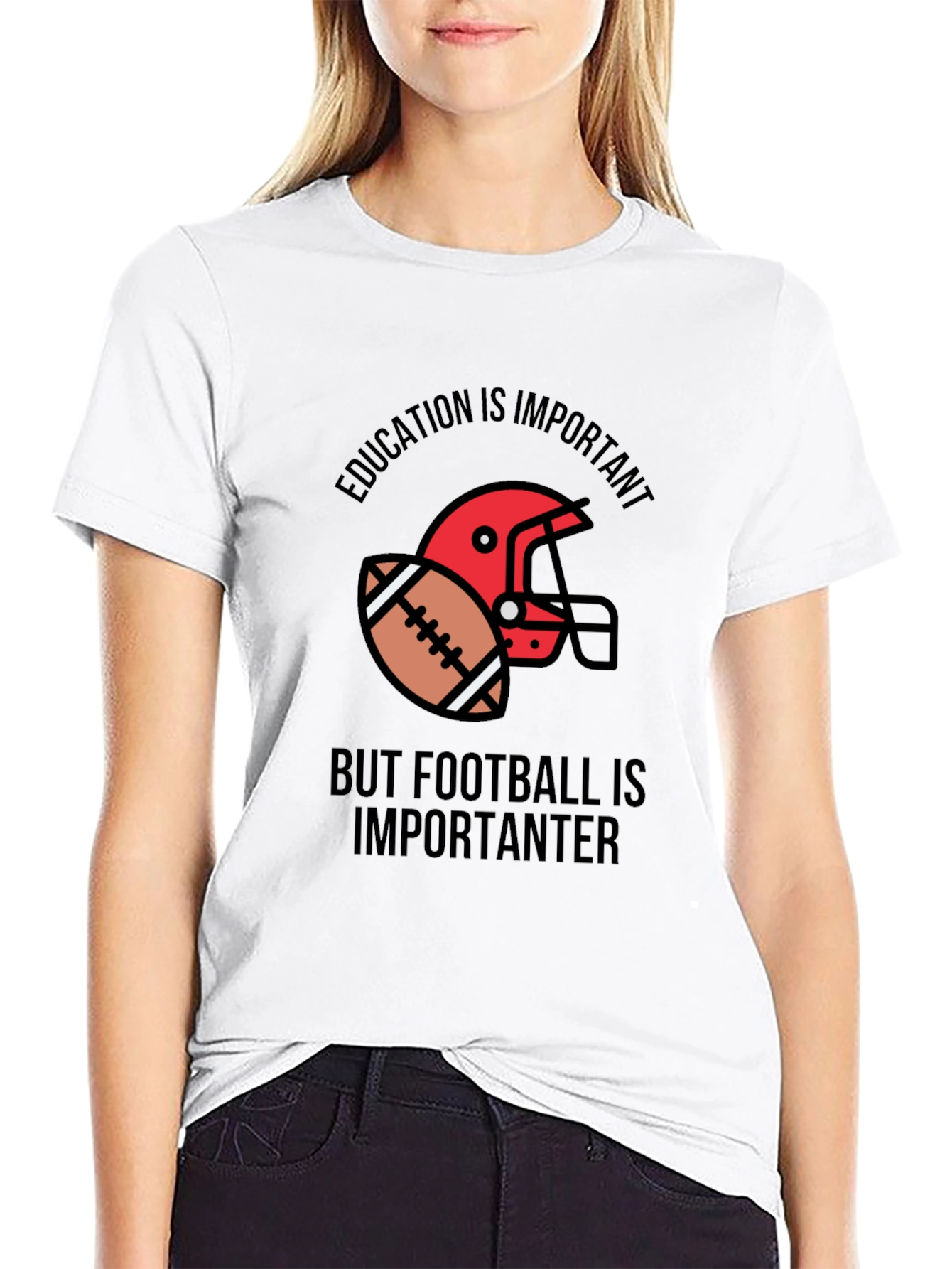 Education vs. Football Graphic T-Shirt