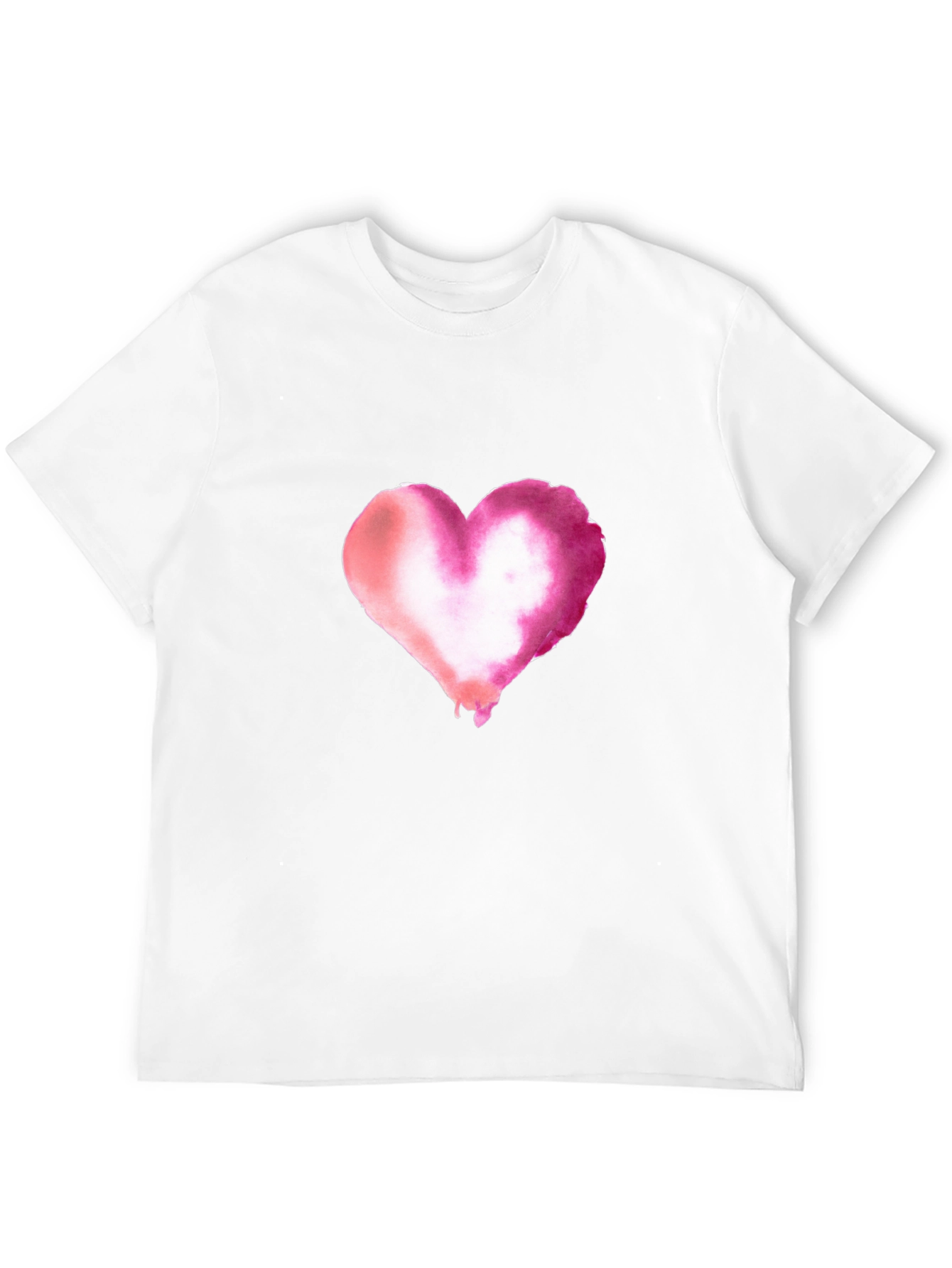 Watercolor Heart Black T-Shirt