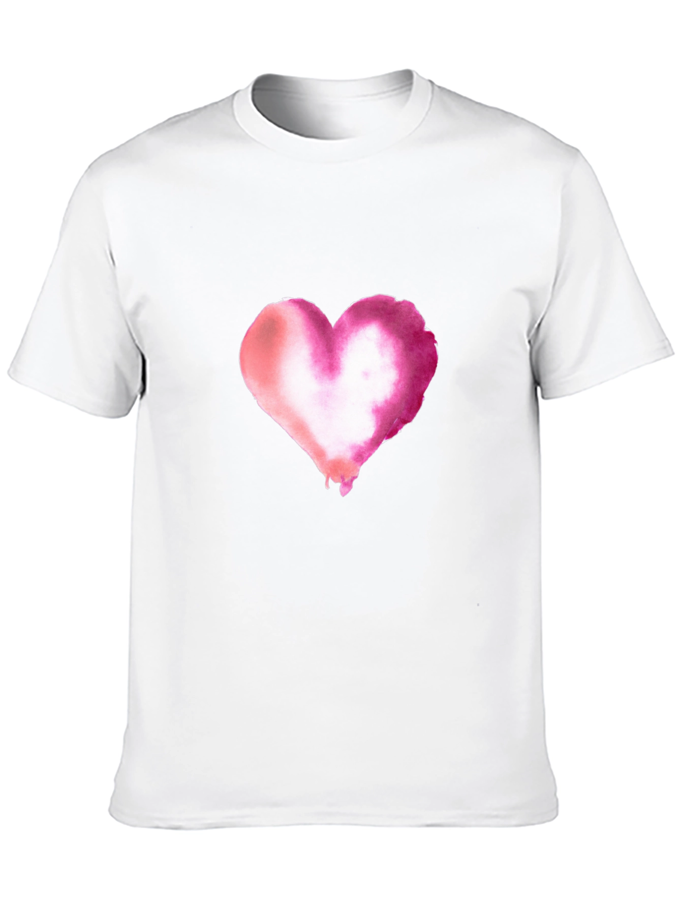 Watercolor Heart Black T-Shirt